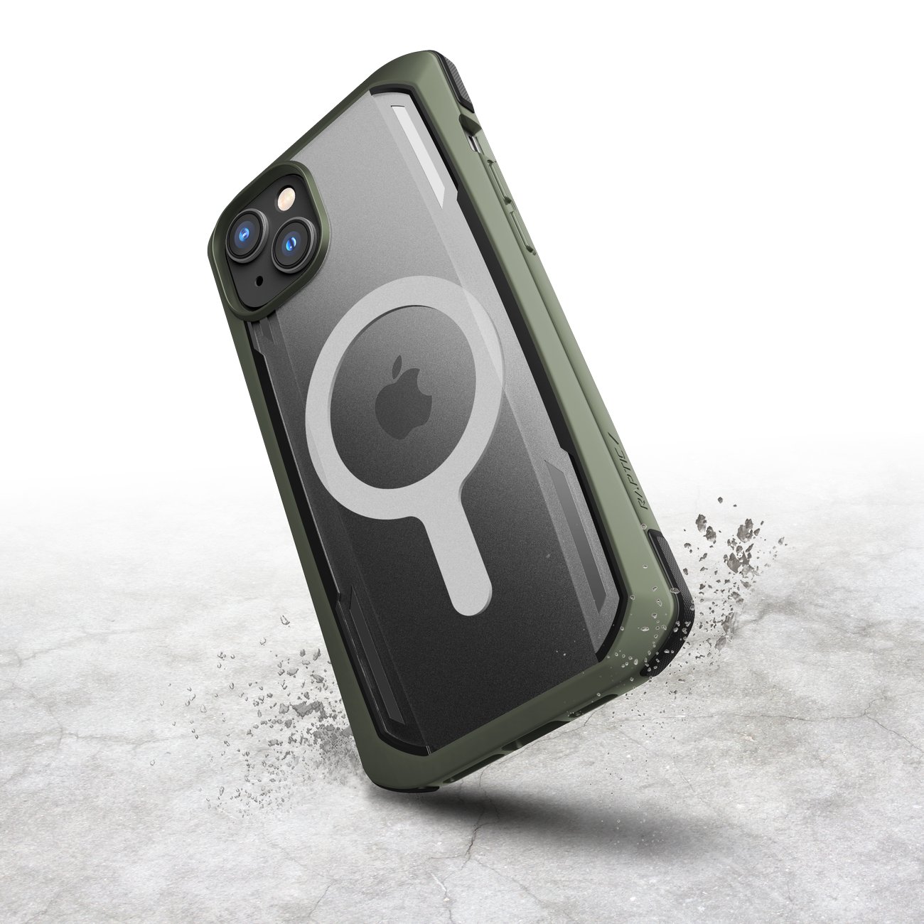 Raptic X-Doria Secure Case iPhone 14 Pro MagSafe panssaroitu suojus vihreä
