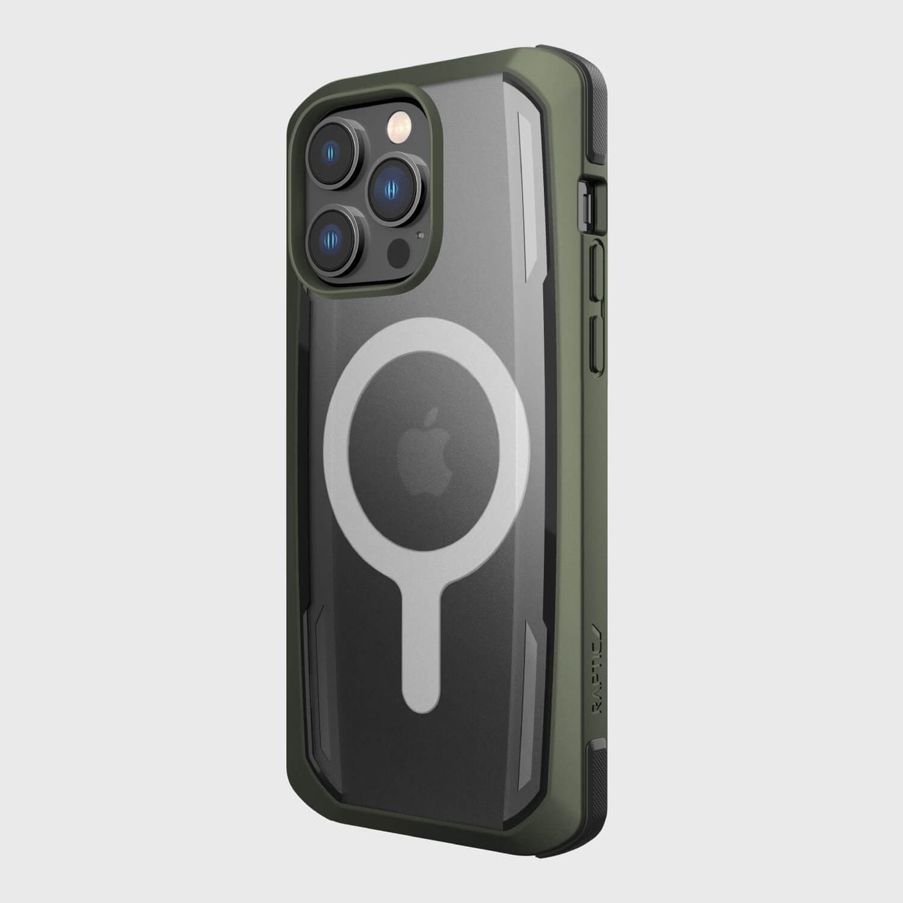 Raptic X-Doria Secure Case iPhone 14 Pro MagSafe panssaroitu suojus vihreä