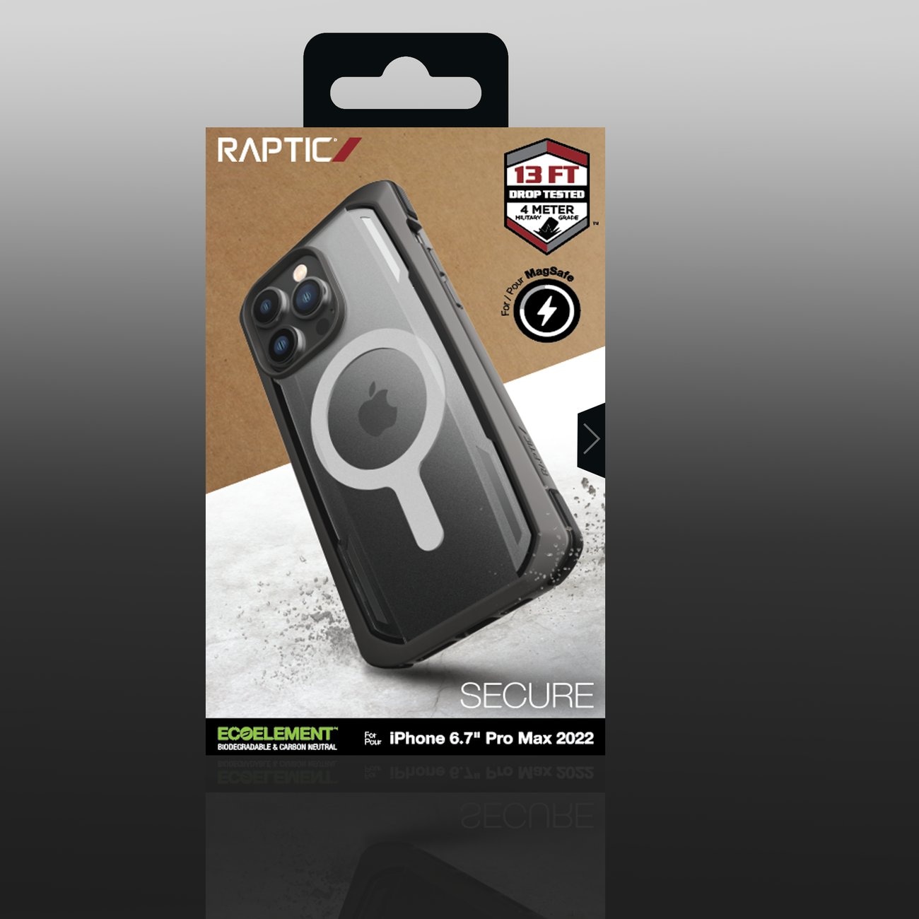 Raptic X-Doria Secure Case for iPhone 14 Pro Max MagSafe panssaroitu kansi musta