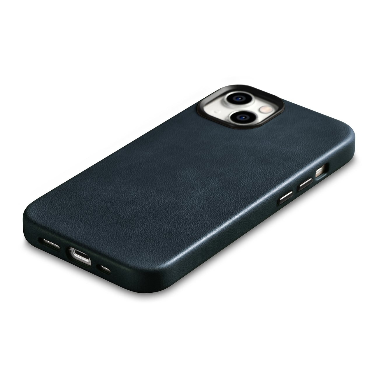iCarer Premium Öljyvaha Nahkakotelo iPhone 14 Plus Magneettinen MagSafe tummansininen