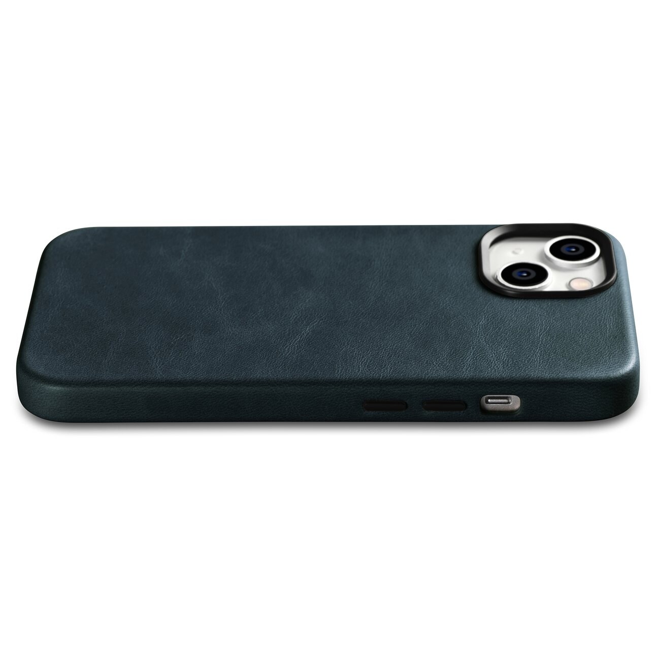 iCarer Premium Öljyvaha Nahkakotelo iPhone 14 Plus Magneettinen MagSafe tummansininen