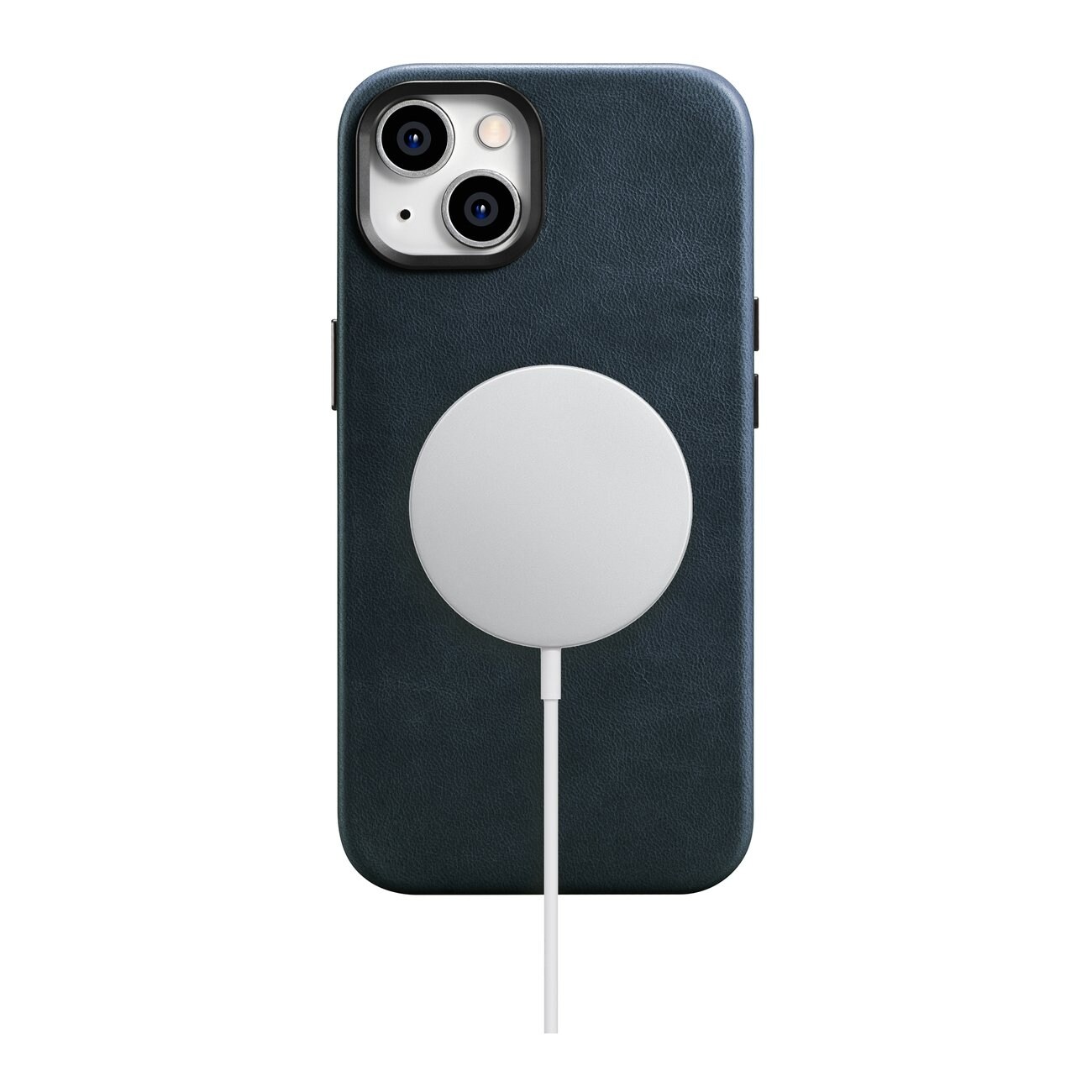 iCarer Premium Öljyvaha Nahkakotelo iPhone 14 Plus Magneettinen MagSafe tummansininen