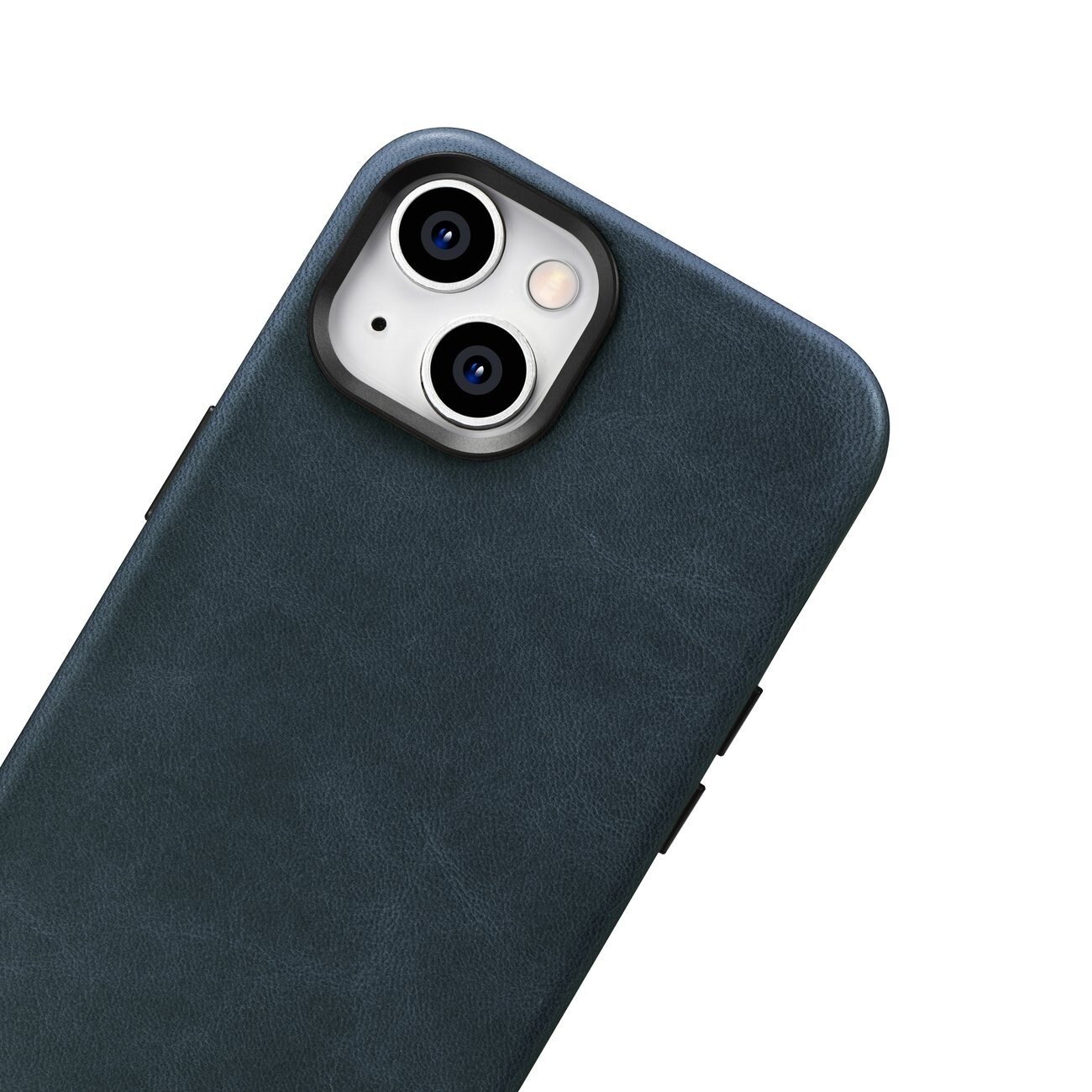 iCarer Premium Öljyvaha Nahkakotelo iPhone 14 Plus Magneettinen MagSafe tummansininen