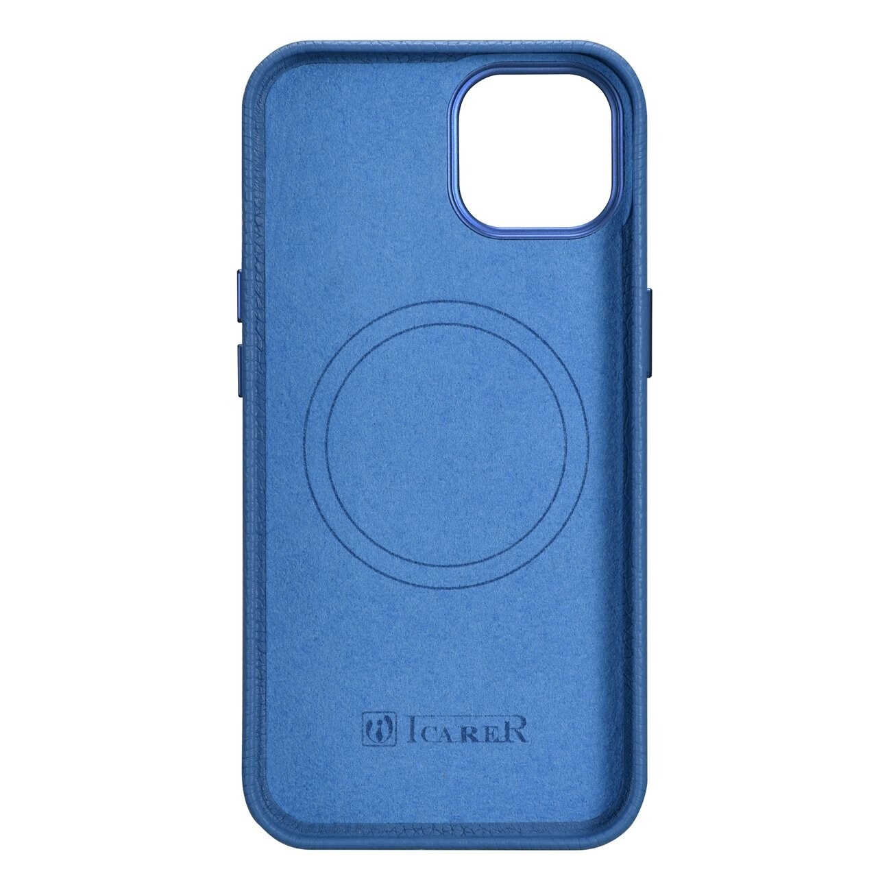 iCarer Litchi Premium Nahkakotelo iPhone 14 Plus Magneettinen MagSafe vaaleansininen