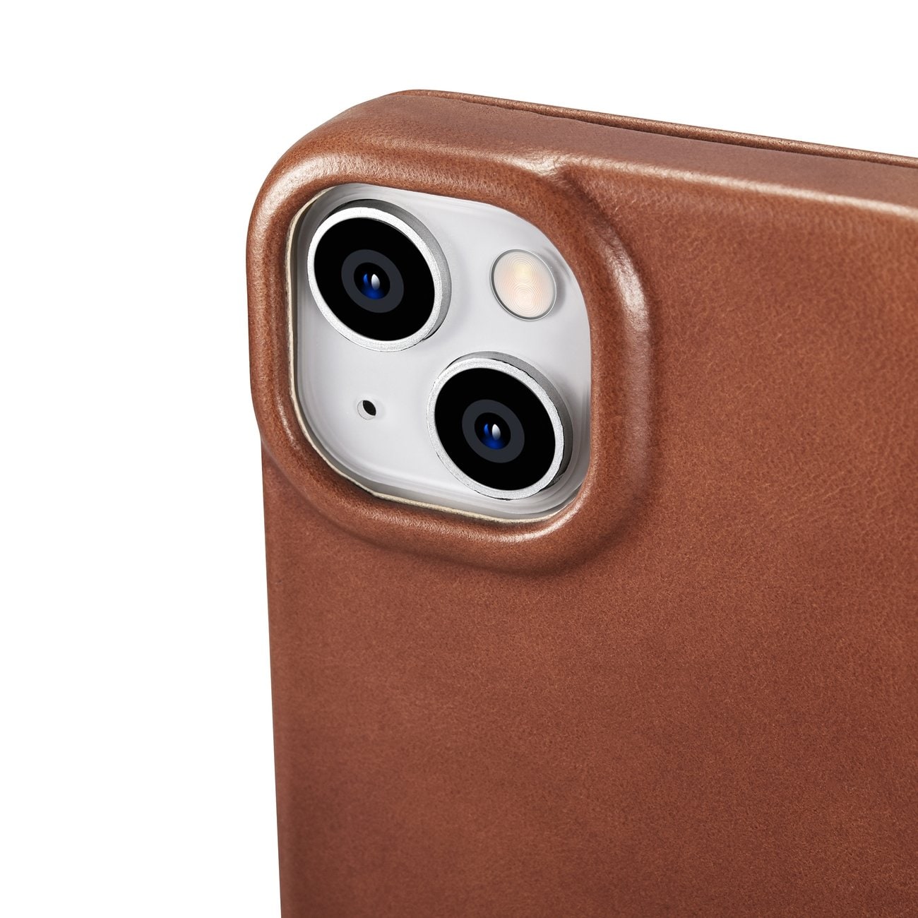 iCarer CE Öljyvaha Premium Nahka Folio Case iPhone 14 Plus magneettisella flipillä MagSafe ruskea