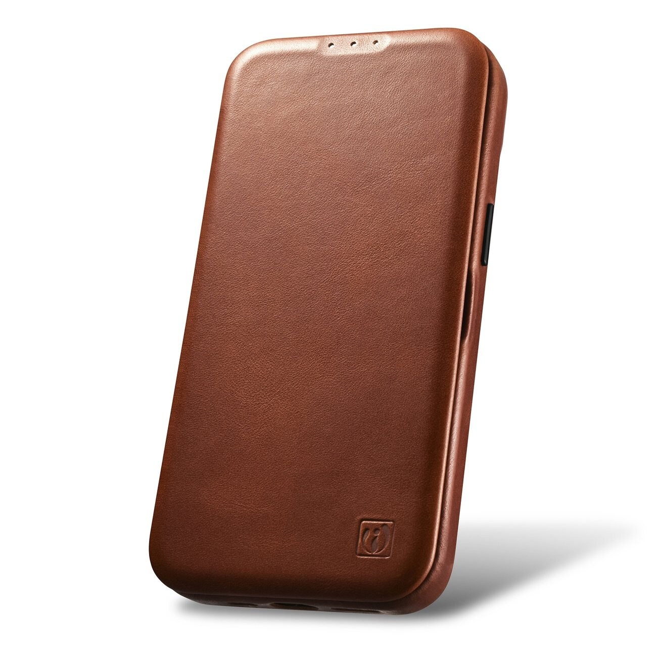 iCarer CE Öljyvaha Premium Nahka Folio Case iPhone 14 Plus magneettisella flipillä MagSafe ruskea