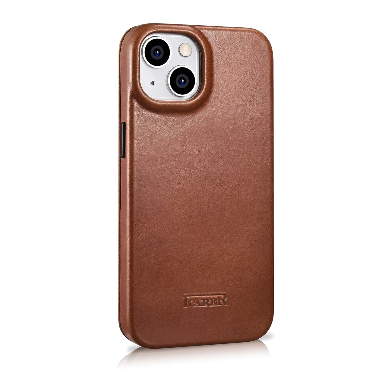 iCarer CE Öljyvaha Premium Nahka Folio Case iPhone 14 Plus magneettisella flipillä MagSafe ruskea