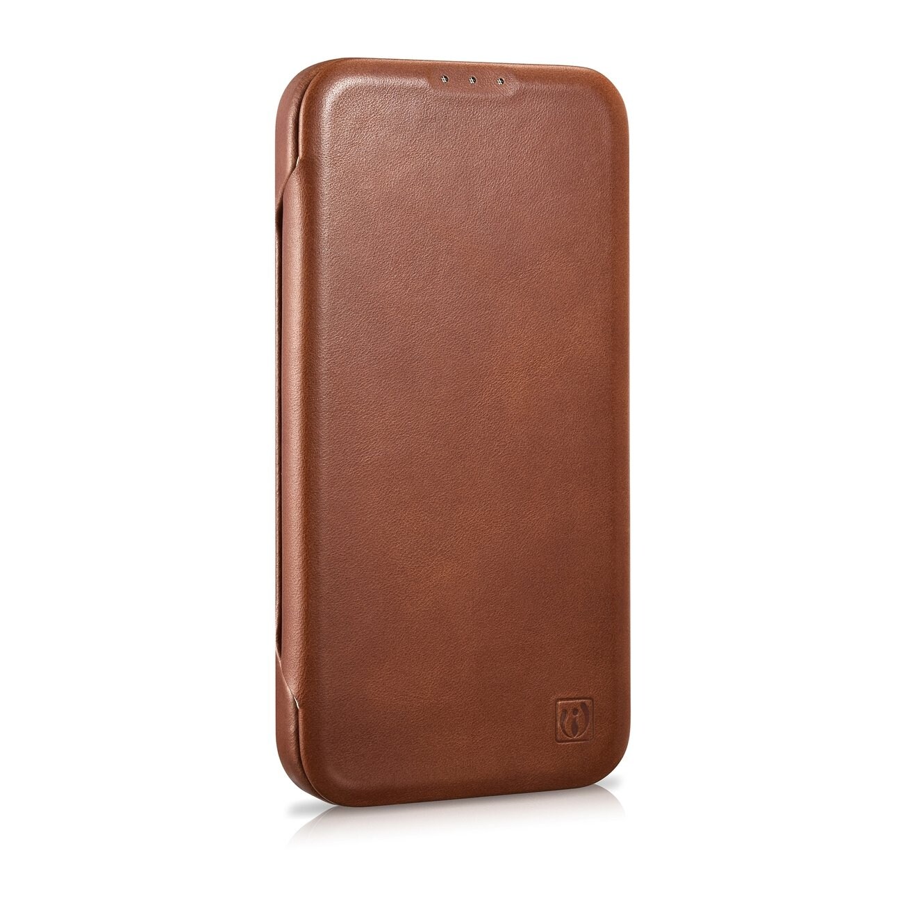 iCarer CE Öljyvaha Premium Nahka Folio Case iPhone 14 Plus magneettisella flipillä MagSafe ruskea