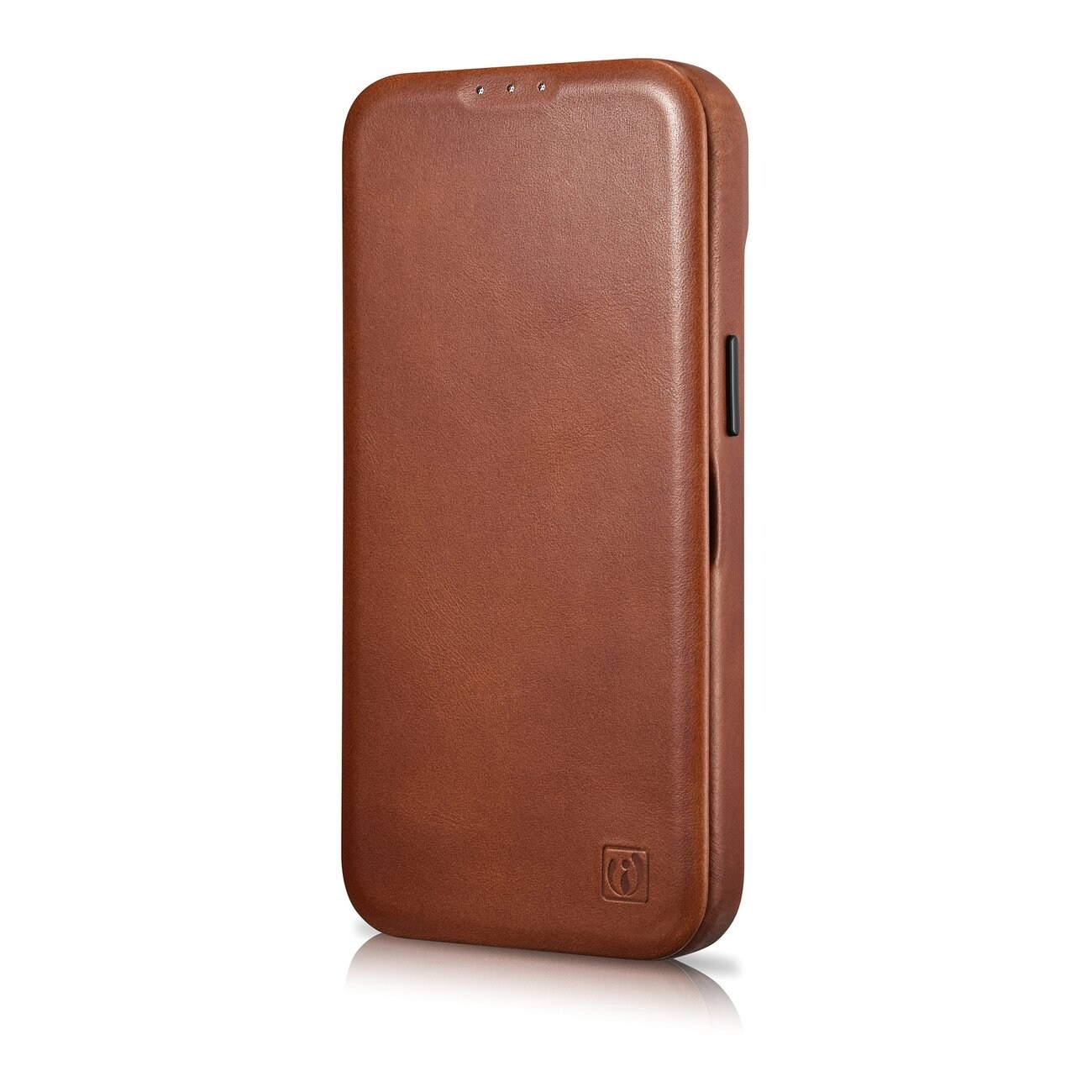 iCarer CE Öljyvaha Premium Nahka Folio Case iPhone 14 Plus magneettisella flipillä MagSafe ruskea