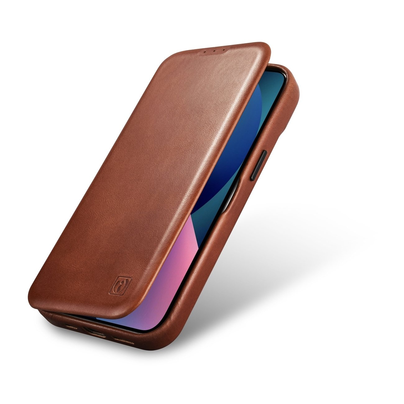 iCarer CE Öljyvaha Premium Nahka Folio Case iPhone 14 Plus magneettisella flipillä MagSafe ruskea