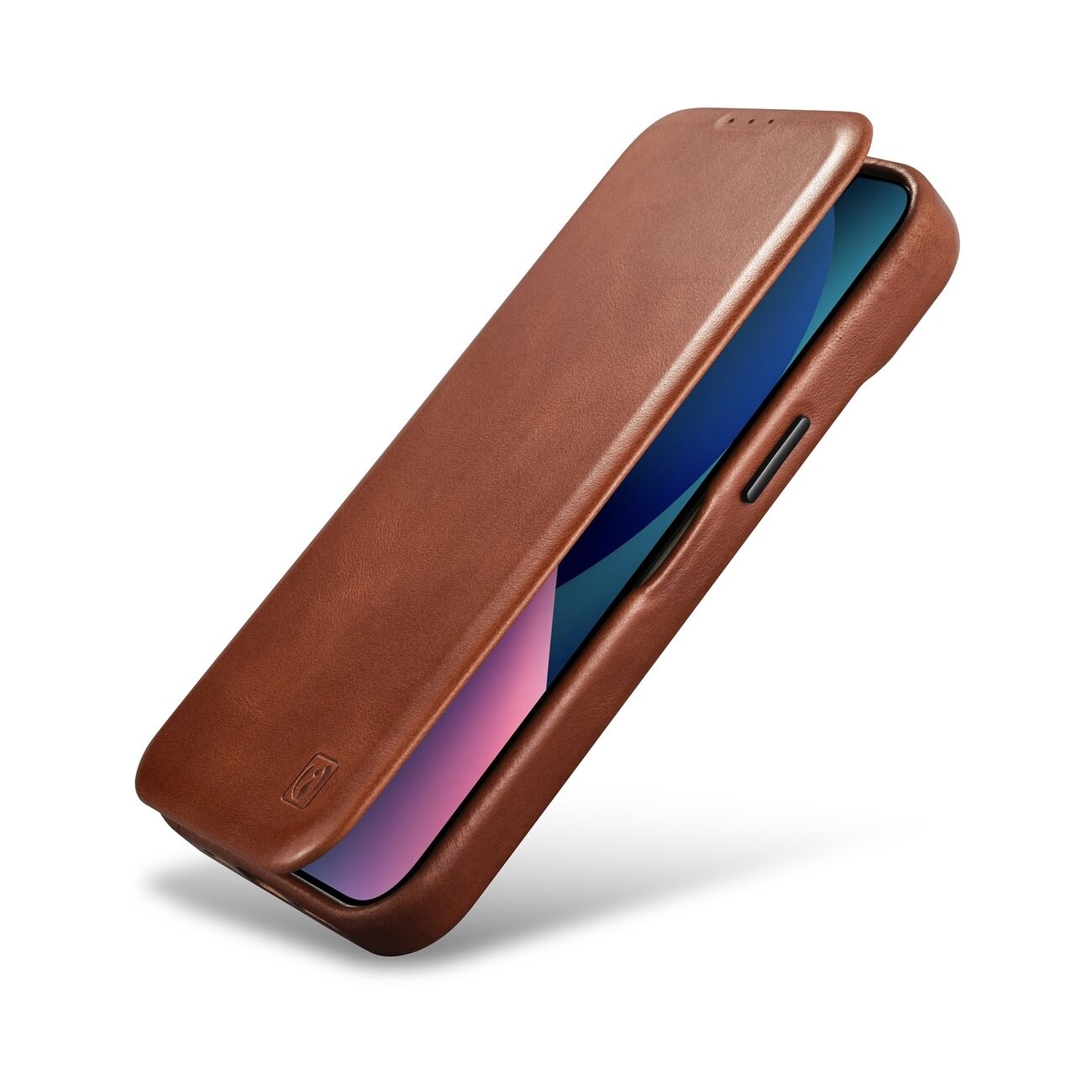iCarer CE Öljyvaha Premium Nahka Folio Case iPhone 14 Plus magneettisella flipillä MagSafe ruskea