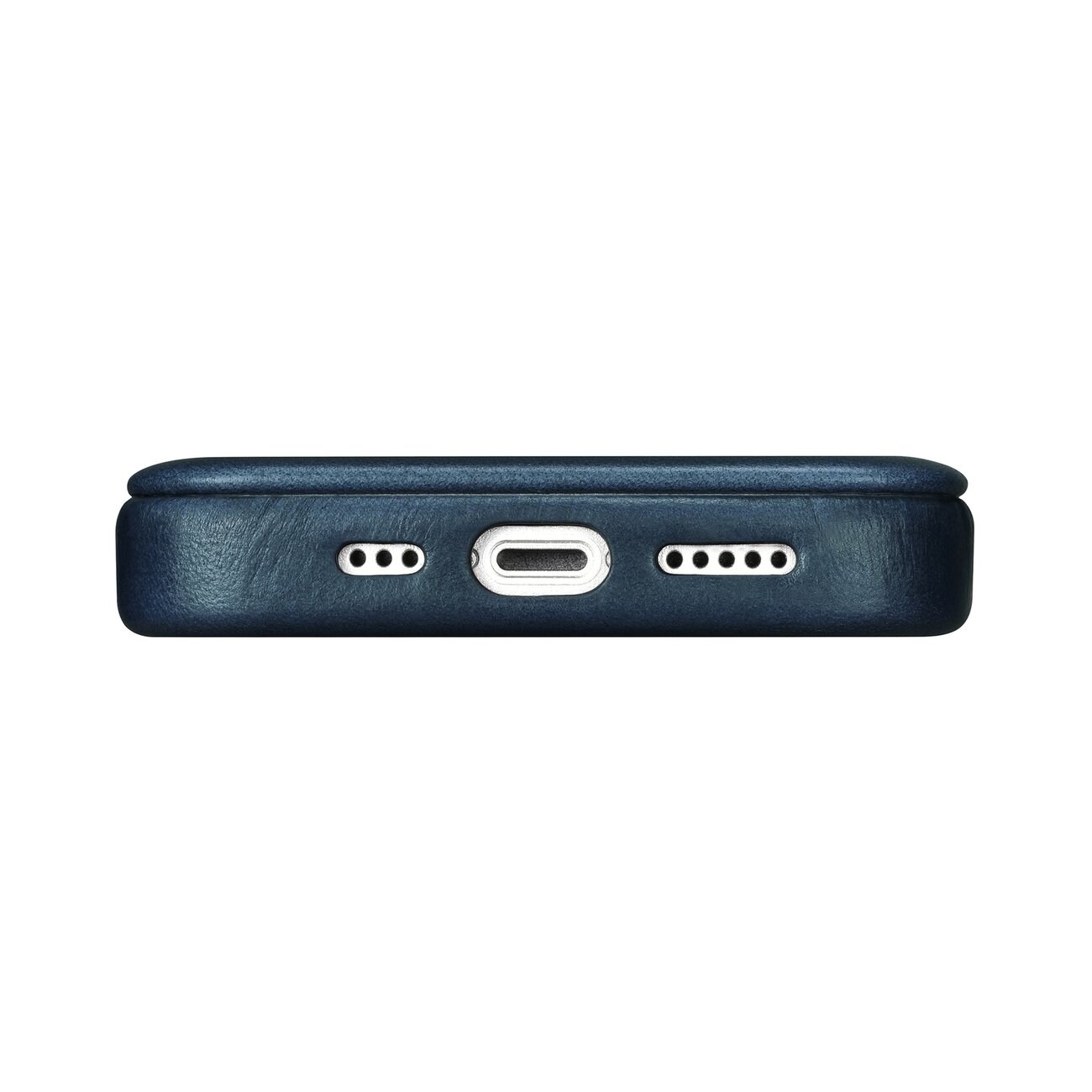 iCarer CE Öljyvaha Premium Nahka Folio Case iPhone 14 Plus magneettinen MagSafe flip sininen