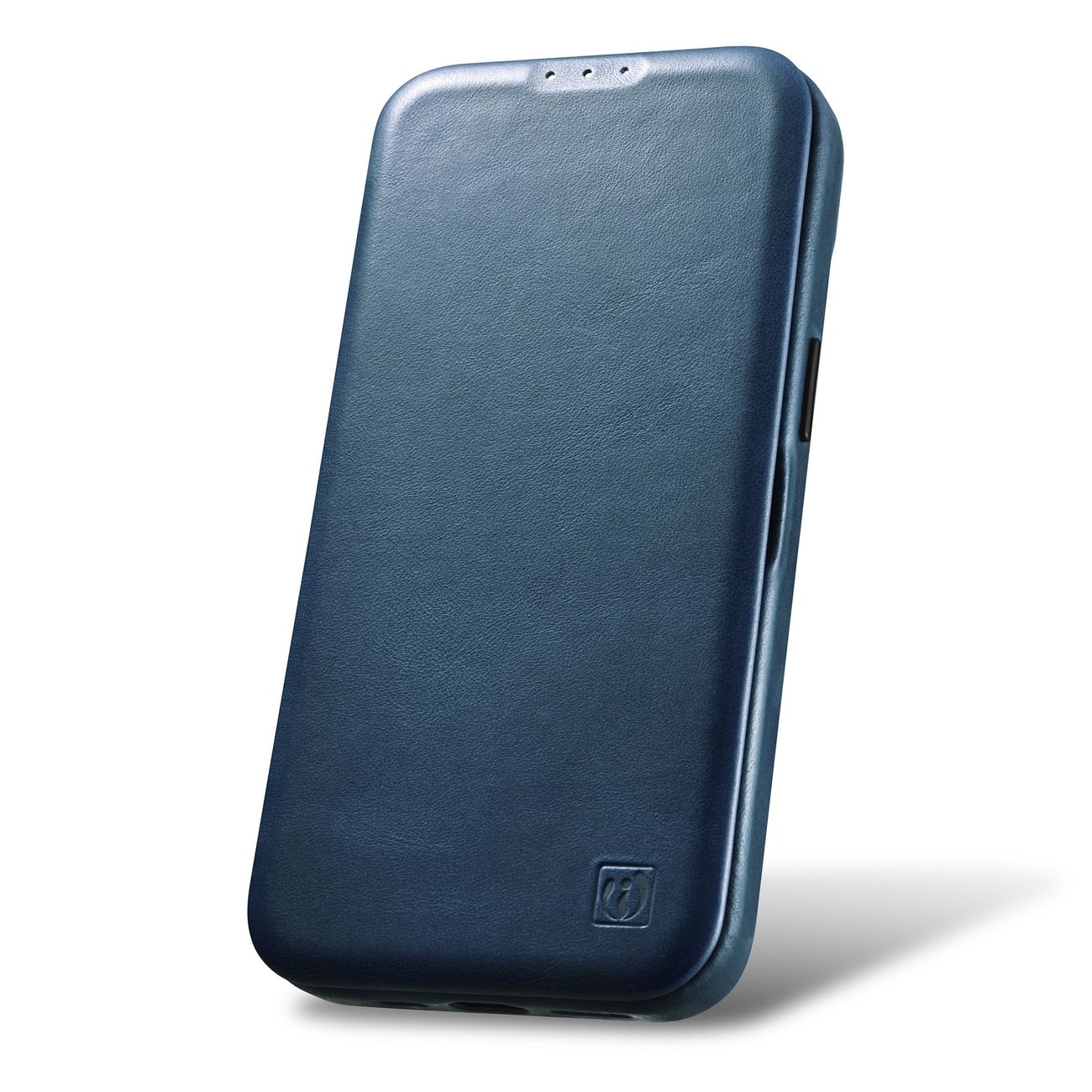 iCarer CE Öljyvaha Premium Nahka Folio Case iPhone 14 Plus magneettinen MagSafe flip sininen