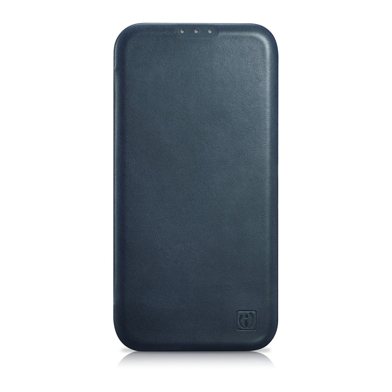 iCarer CE Öljyvaha Premium Nahka Folio Case iPhone 14 Plus magneettinen MagSafe flip sininen