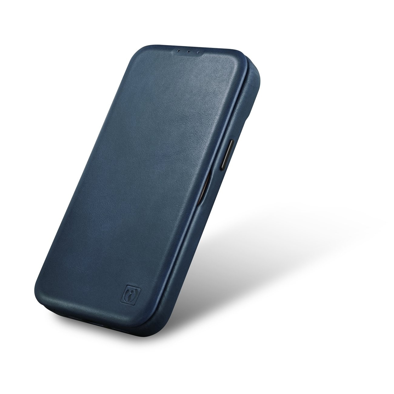 iCarer CE Öljyvaha Premium Nahka Folio Case iPhone 14 Plus magneettinen MagSafe flip sininen