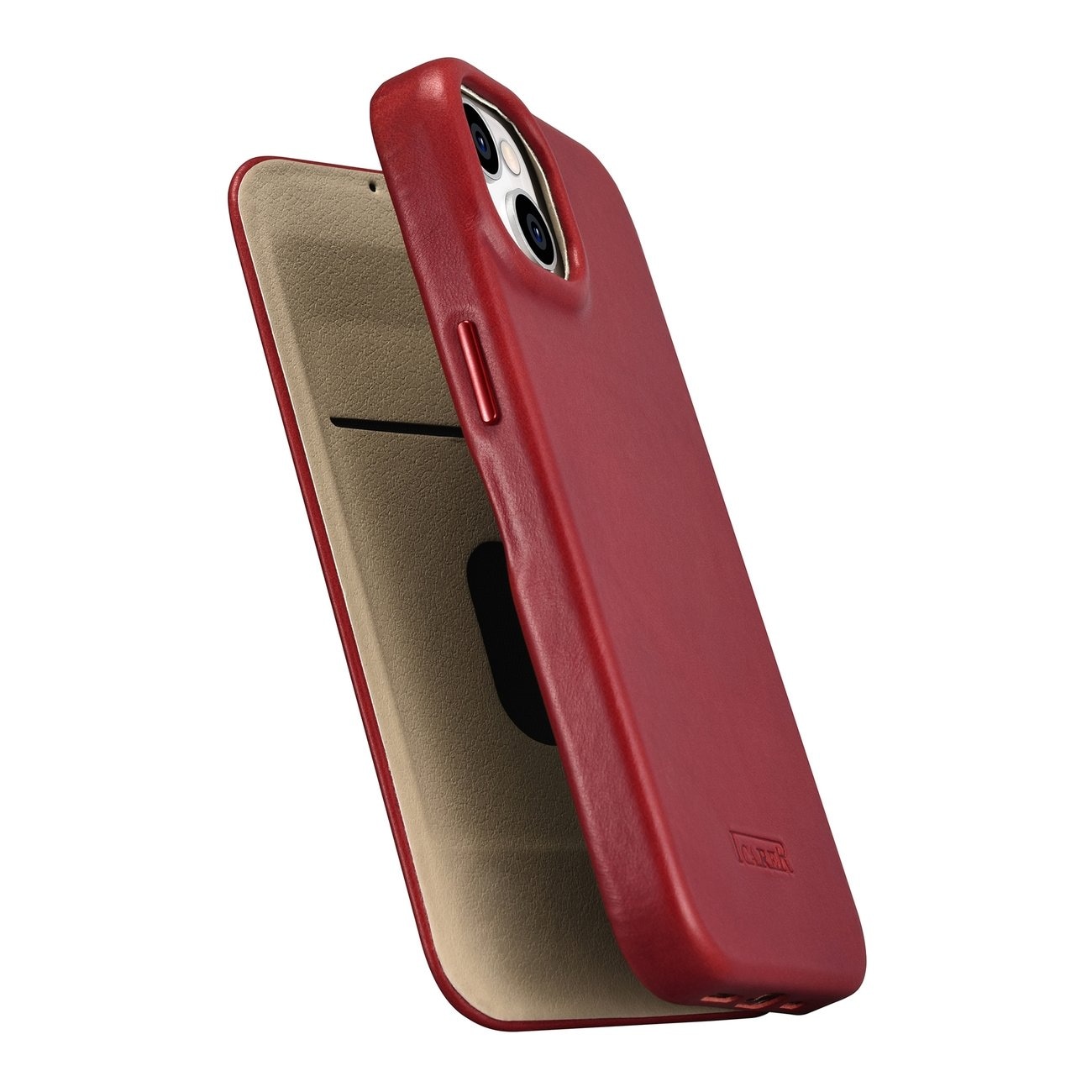 iCarer Premium Nahka Folio Case iPhone 14 Plus Magneettinen Flip MagSafe Punainen (AKI14220707-RD)