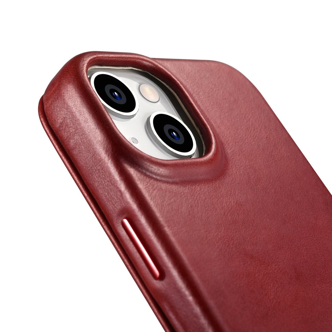 iCarer Premium Nahka Folio Case iPhone 14 Plus Magneettinen Flip MagSafe Punainen (AKI14220707-RD)