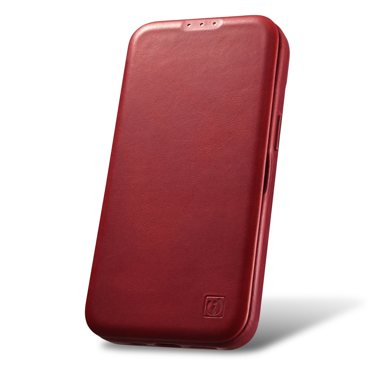 iCarer Premium Nahka Folio Case iPhone 14 Plus Magneettinen Flip MagSafe Punainen (AKI14220707-RD)
