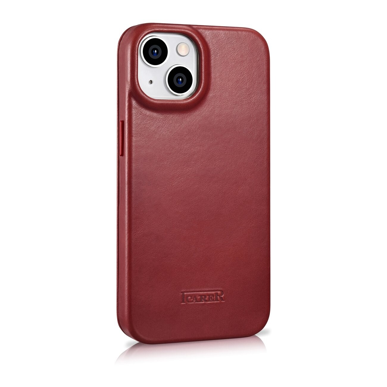 iCarer Premium Nahka Folio Case iPhone 14 Plus Magneettinen Flip MagSafe Punainen (AKI14220707-RD)