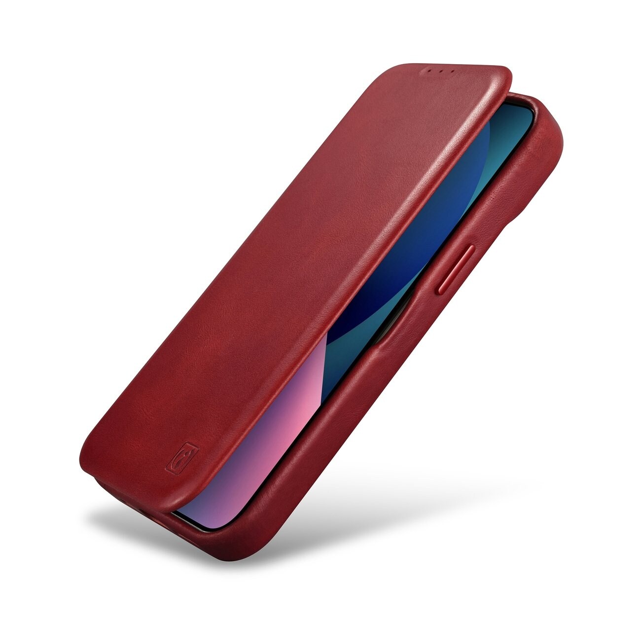 iCarer Premium Nahka Folio Case iPhone 14 Plus Magneettinen Flip MagSafe Punainen (AKI14220707-RD)