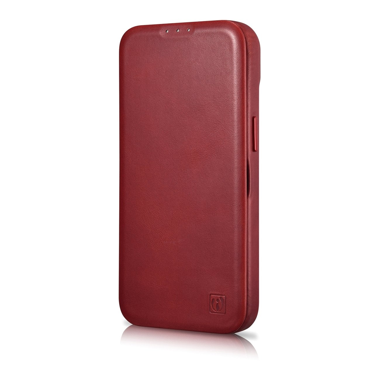 iCarer Premium Nahka Folio Case iPhone 14 Plus Magneettinen Flip MagSafe Punainen (AKI14220707-RD)