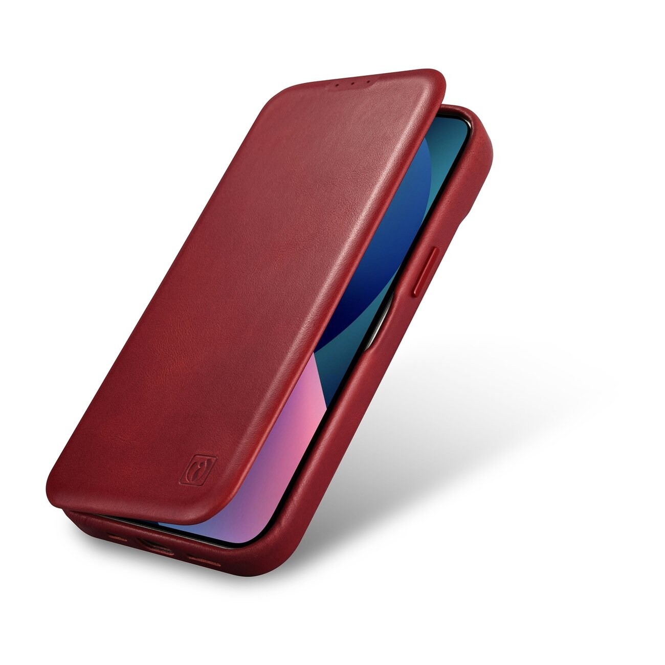 iCarer Premium Nahka Folio Case iPhone 14 Plus Magneettinen Flip MagSafe Punainen (AKI14220707-RD)