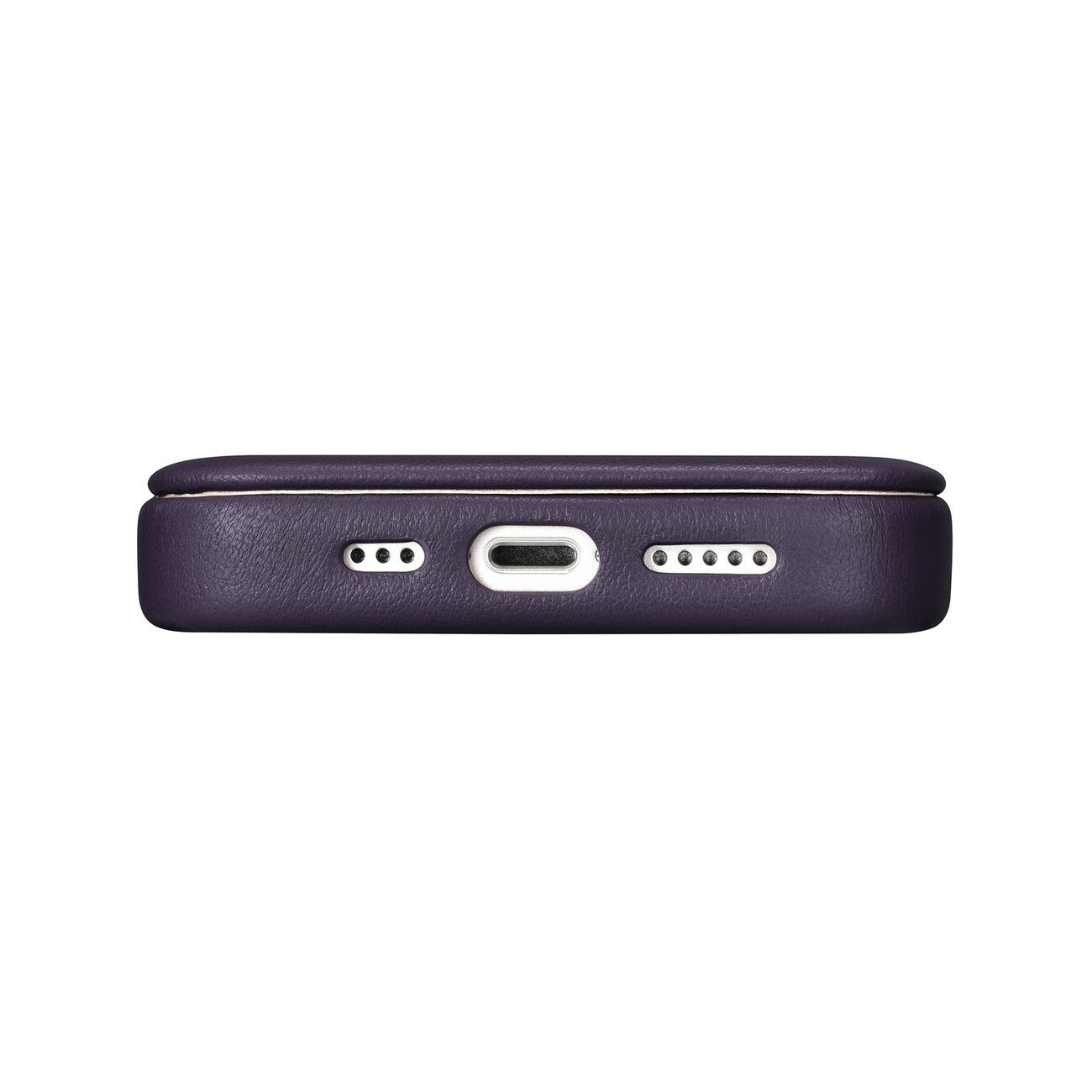 iCarer CE Premium Nahka Folio Case iPhone 14 Plus Magneettinen Flip MagSafe Tumman violetti