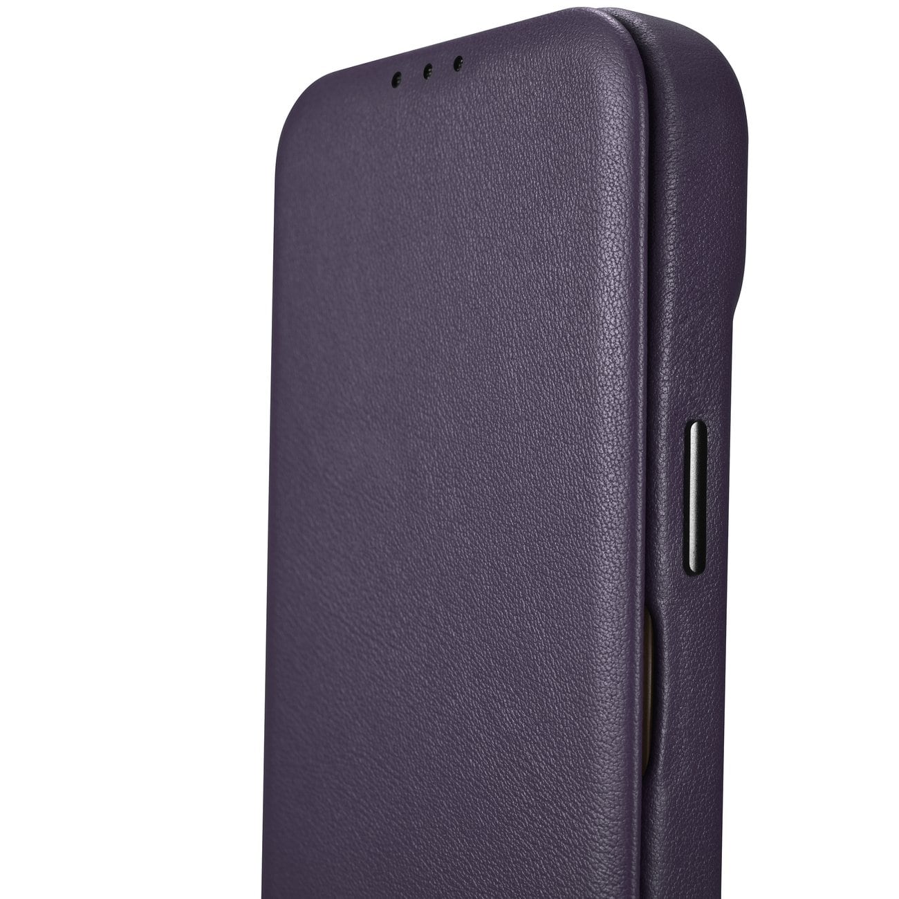 iCarer CE Premium Nahka Folio Case iPhone 14 Plus Magneettinen Flip MagSafe Tumman violetti