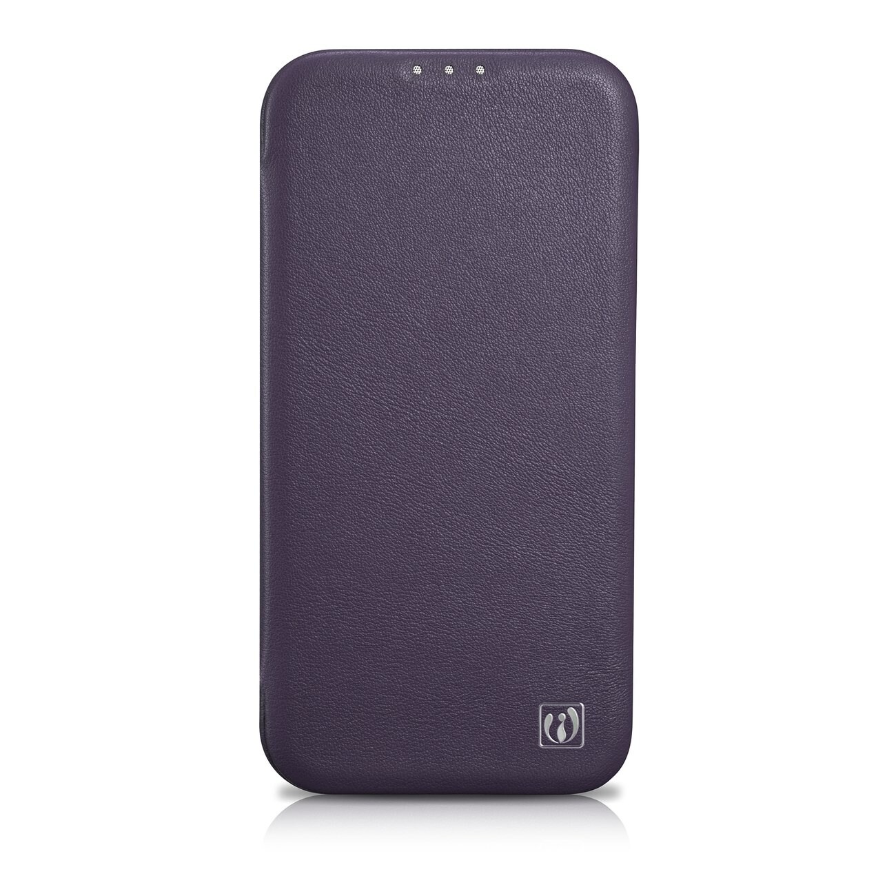 iCarer CE Premium Nahka Folio Case iPhone 14 Plus Magneettinen Flip MagSafe Tumman violetti