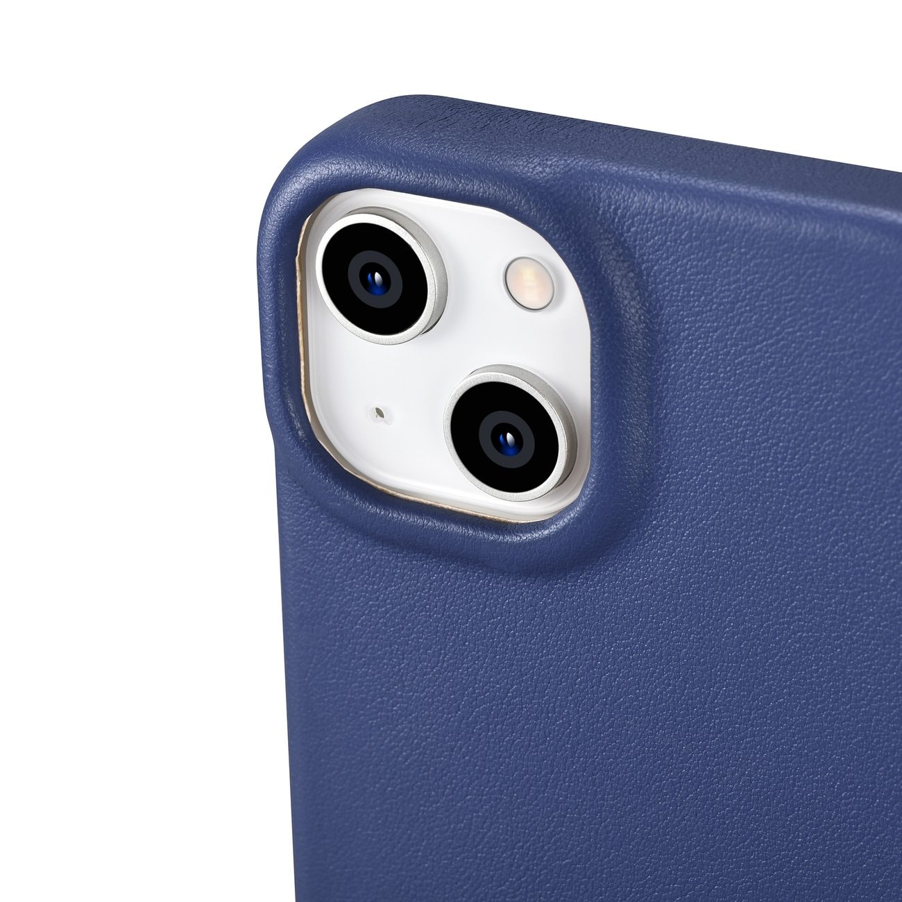 iCarer CE Premium Nahka Folio Case for iPhone 14 Plus, Magneettinen Flip, MagSafe, Blue