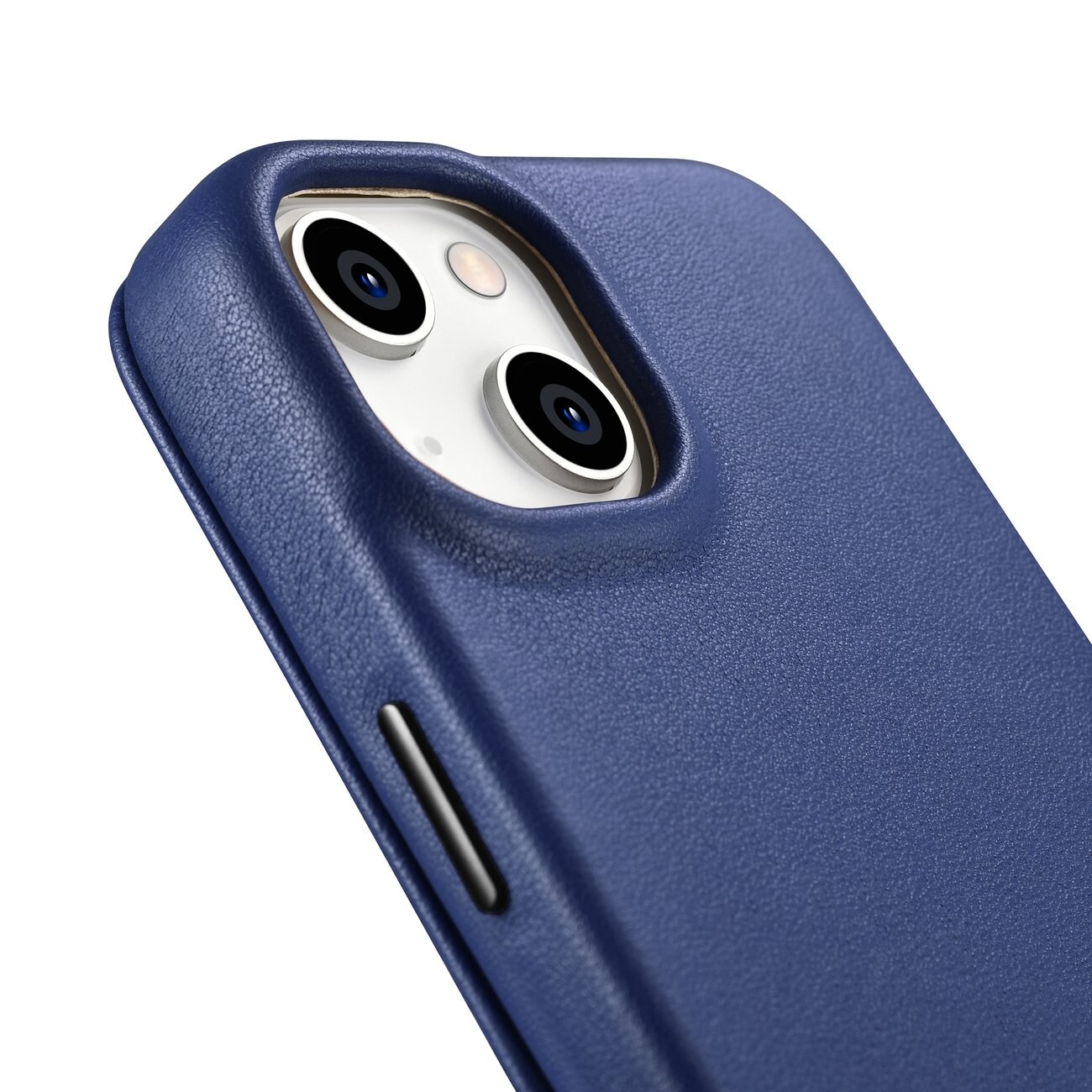 iCarer CE Premium Nahka Folio Case for iPhone 14 Plus, Magneettinen Flip, MagSafe, Blue