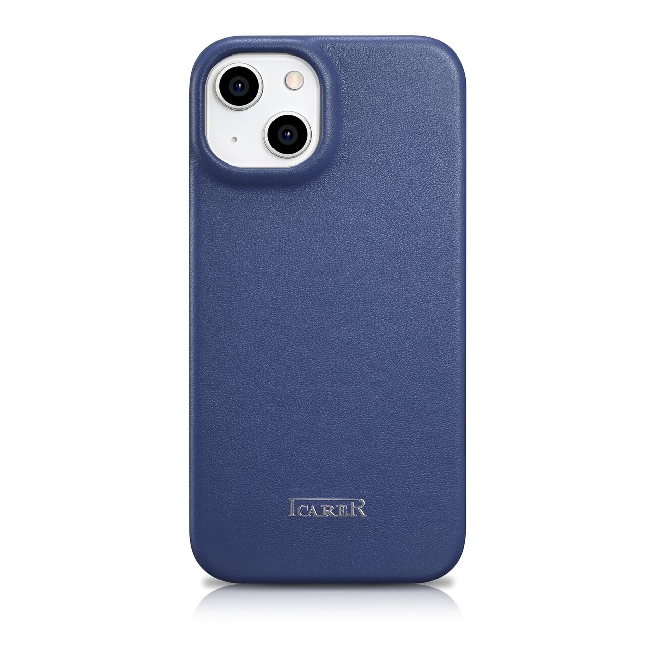iCarer CE Premium Nahka Folio Case for iPhone 14 Plus, Magneettinen Flip, MagSafe, Blue