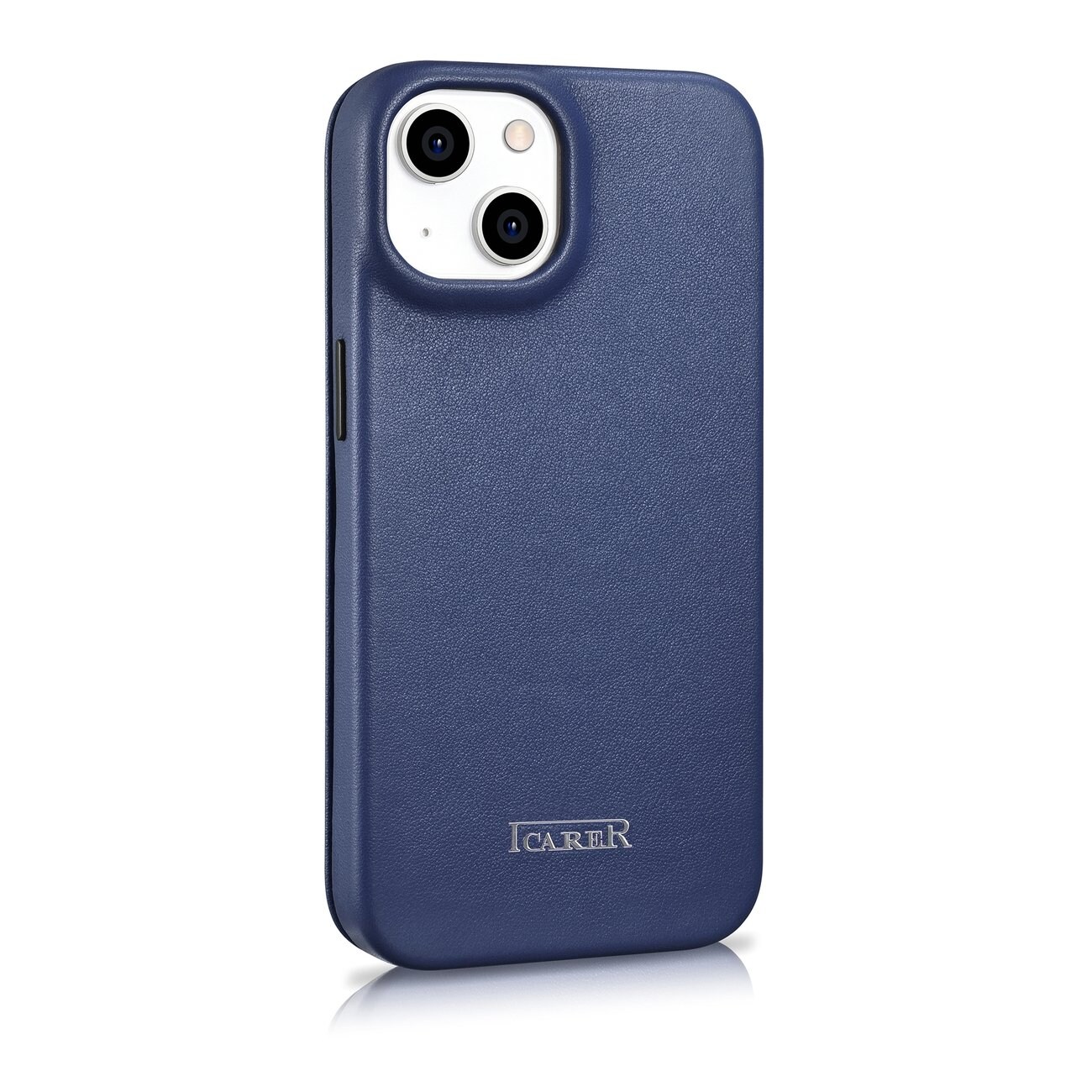 iCarer CE Premium Nahka Folio Case for iPhone 14 Plus, Magneettinen Flip, MagSafe, Blue
