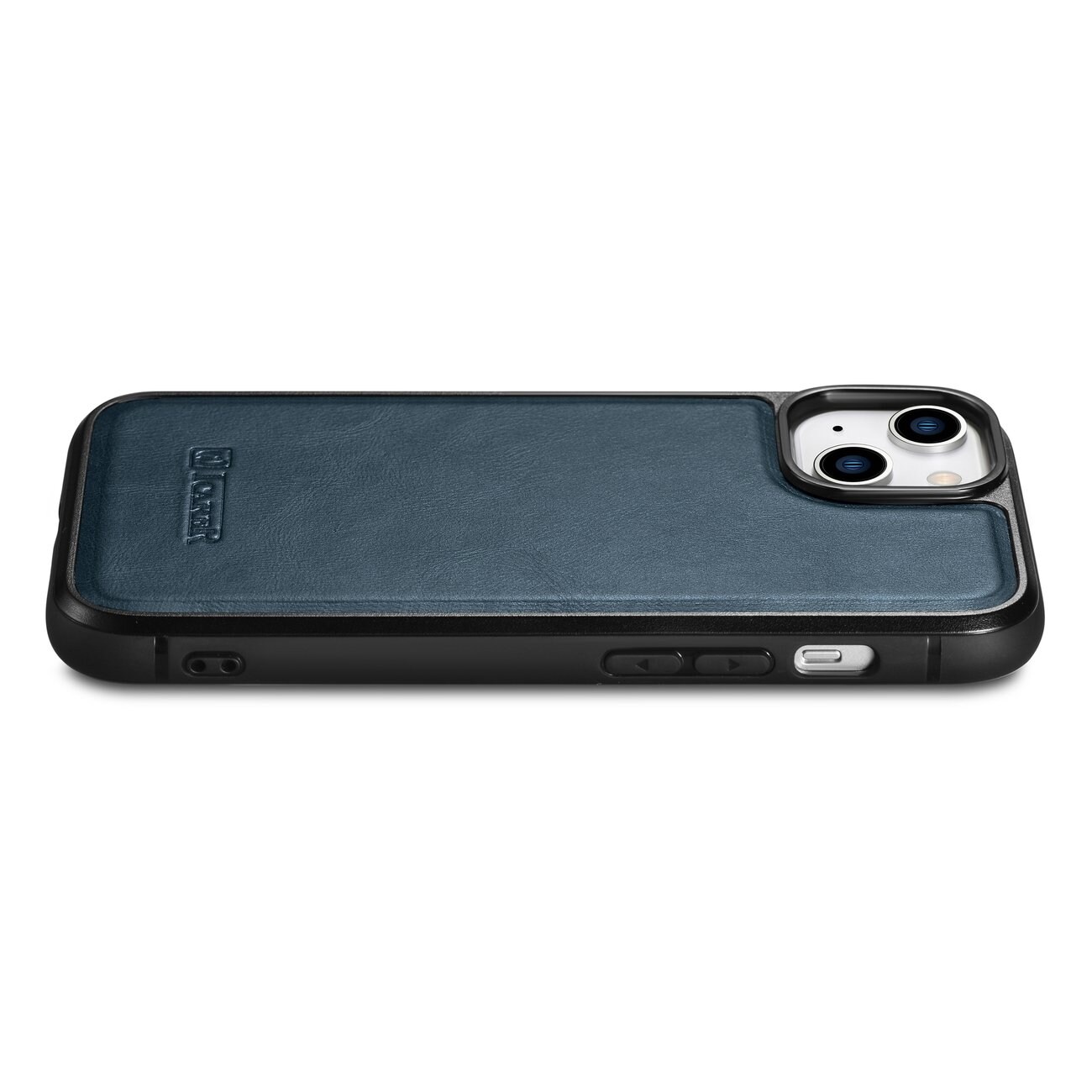 iCarer Nahka Öljyvaha kotelo päällystetty luonnon nahkaa iPhone 14 Plus sininen (WMI14220719-BU)
