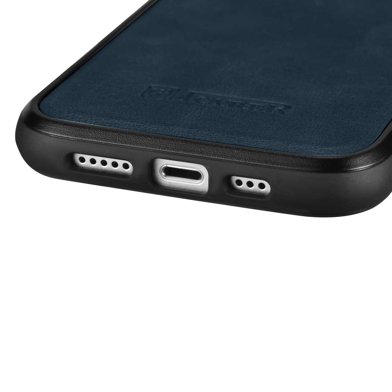 iCarer Nahka Öljyvaha kotelo päällystetty luonnon nahkaa iPhone 14 Plus sininen (WMI14220719-BU)