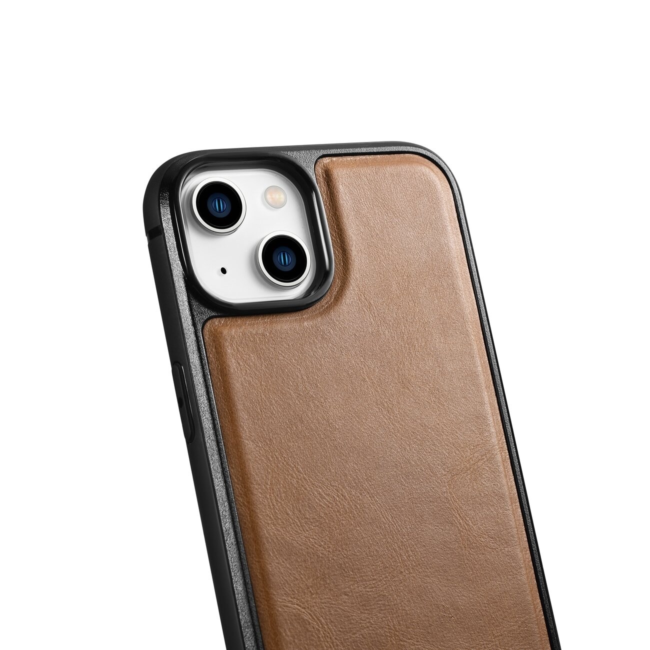 iCarer Nahka Öljyvaha kotelo päällystetty luonnon nahkaa iPhone 14 Plus ruskea (WMI14220719-TN)
