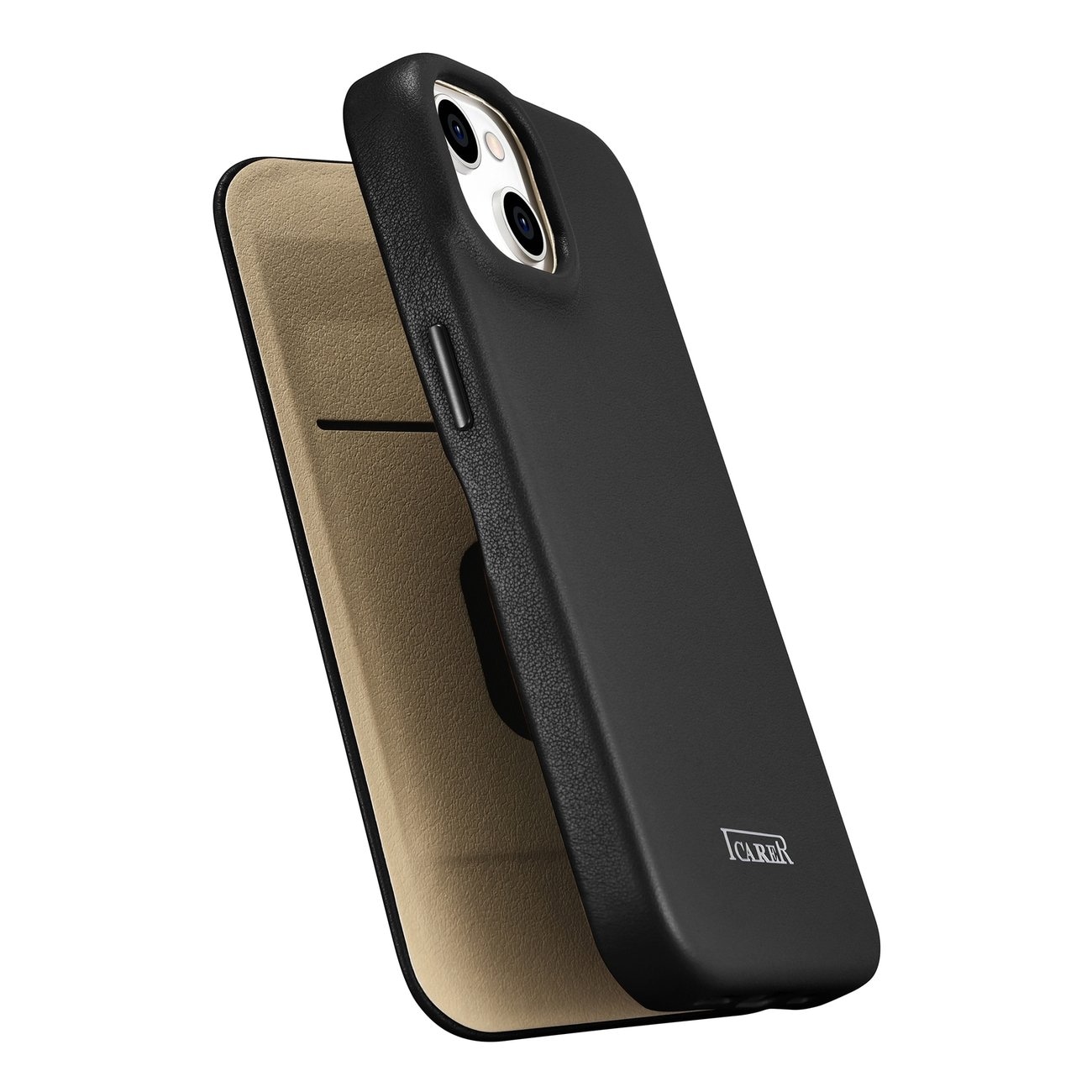 iCarer CE Premium Nahka Folio Case iPhone 14 Plus Magneettinen Flip MagSafe musta (WMI14220715-BK)