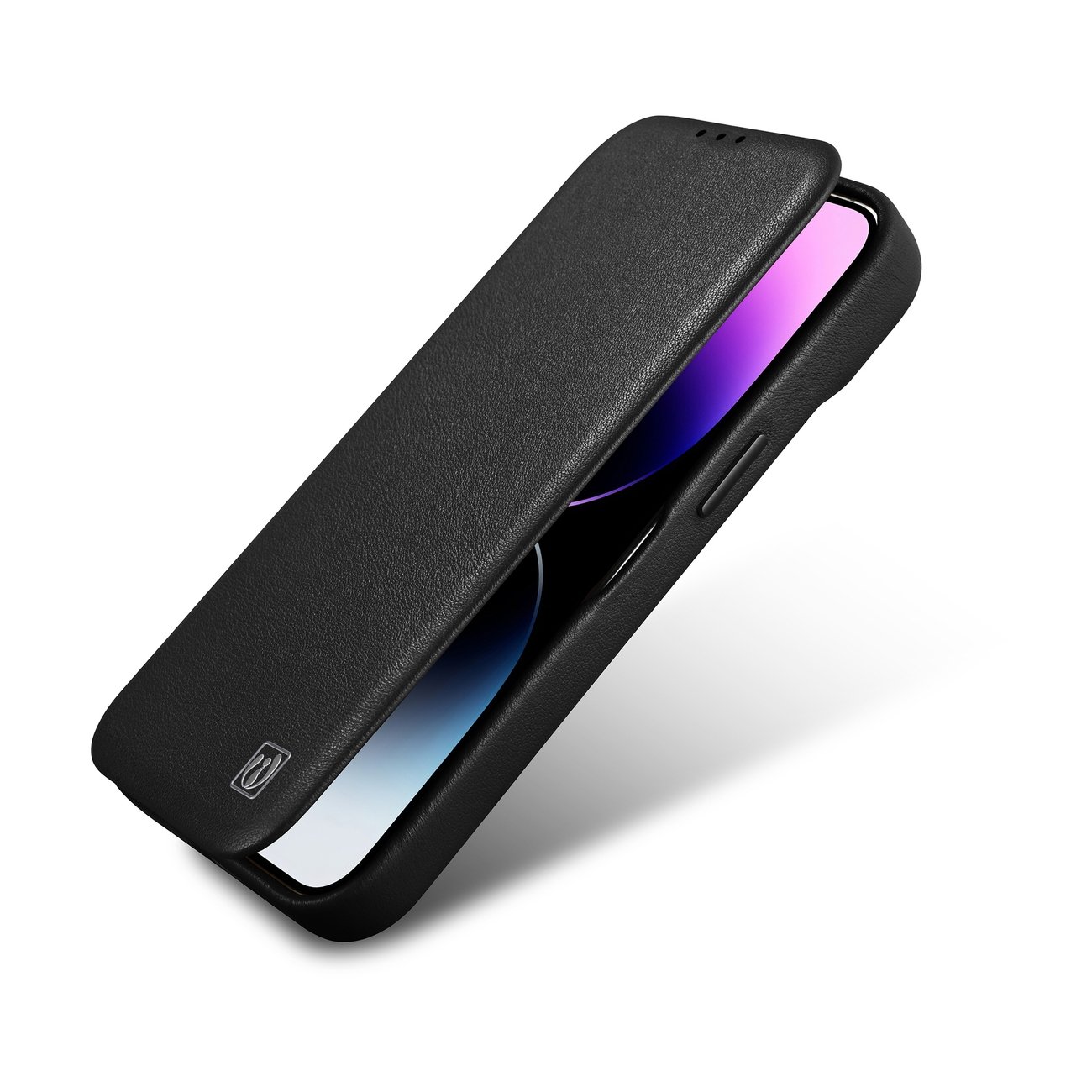 iCarer CE Premium Nahka Folio Case iPhone 14 Plus Magneettinen Flip MagSafe musta (WMI14220715-BK)