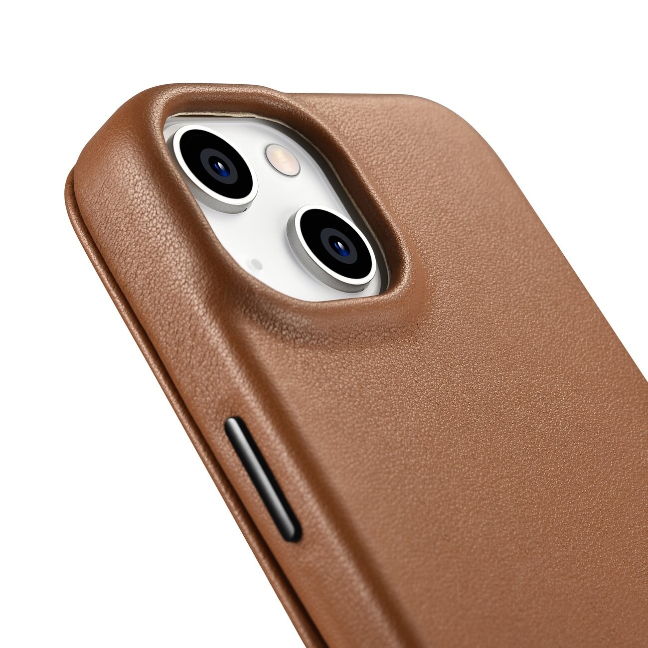 iCarer CE Premium Leather Folio Case iPhone 14 Plus MagSafe Magnetic Flip Brown (WMI14220715-BN)