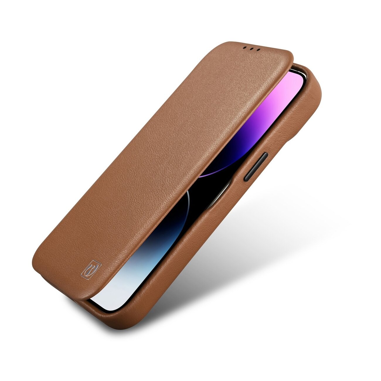 iCarer CE Premium Leather Folio Case iPhone 14 Plus MagSafe Magnetic Flip Brown (WMI14220715-BN)