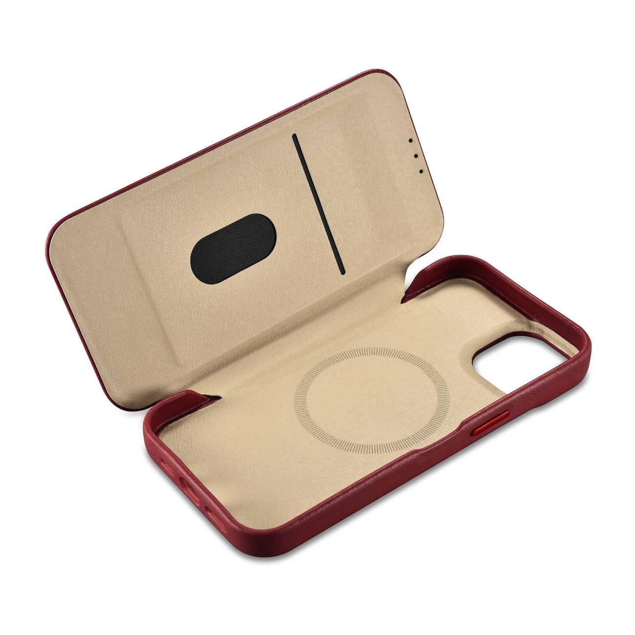 iCarer CE Premium Nahka Folio Case iPhone 14 Plus Magneettinen MagSafe Punainen (WMI14220715-RD)