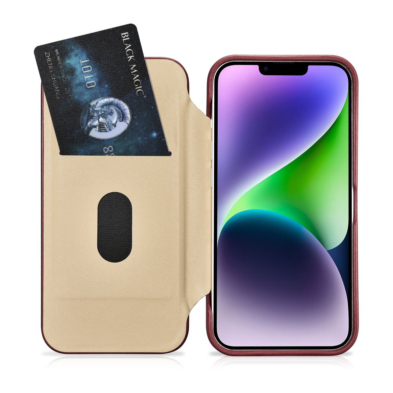 iCarer CE Premium Nahka Folio Case iPhone 14 Plus Magneettinen MagSafe Punainen (WMI14220715-RD)
