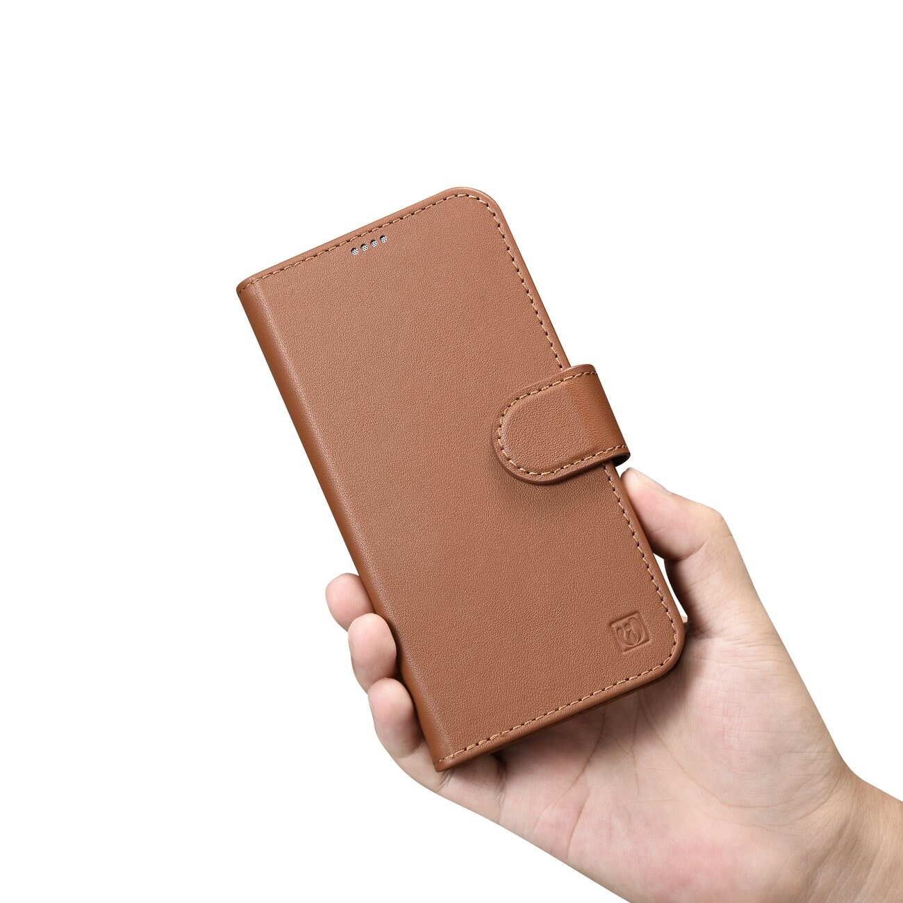 iCarer Lompakko Case 2in1 Cover iPhone 14 Plus Anti-RFID Nahka Flip Case Ruskea (WMI14220727-BN)