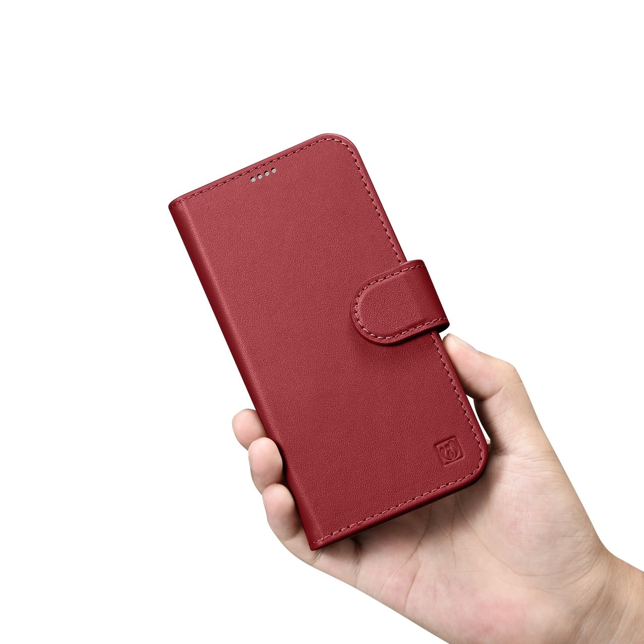 iCarer Lompakko Case 2in1 Cover iPhone 14 Plus Anti-RFID Nahka Flip Cover Punainen (WMI14220727-RD)