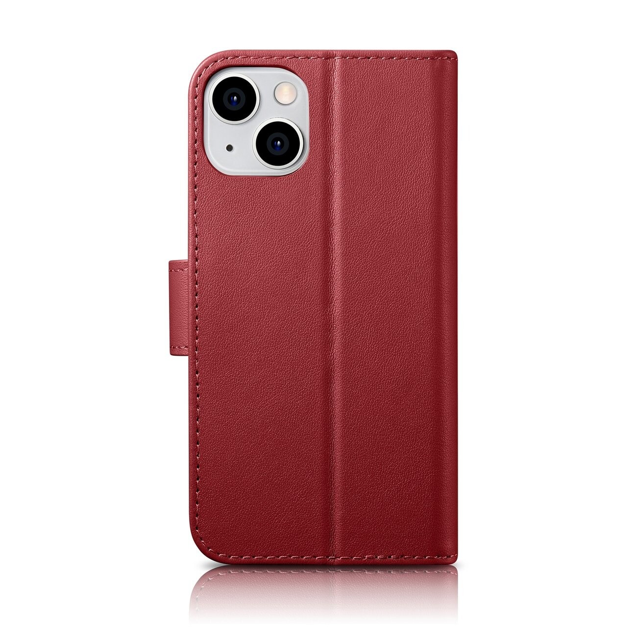 iCarer Lompakko Case 2in1 Cover iPhone 14 Plus Anti-RFID Nahka Flip Cover Punainen (WMI14220727-RD)