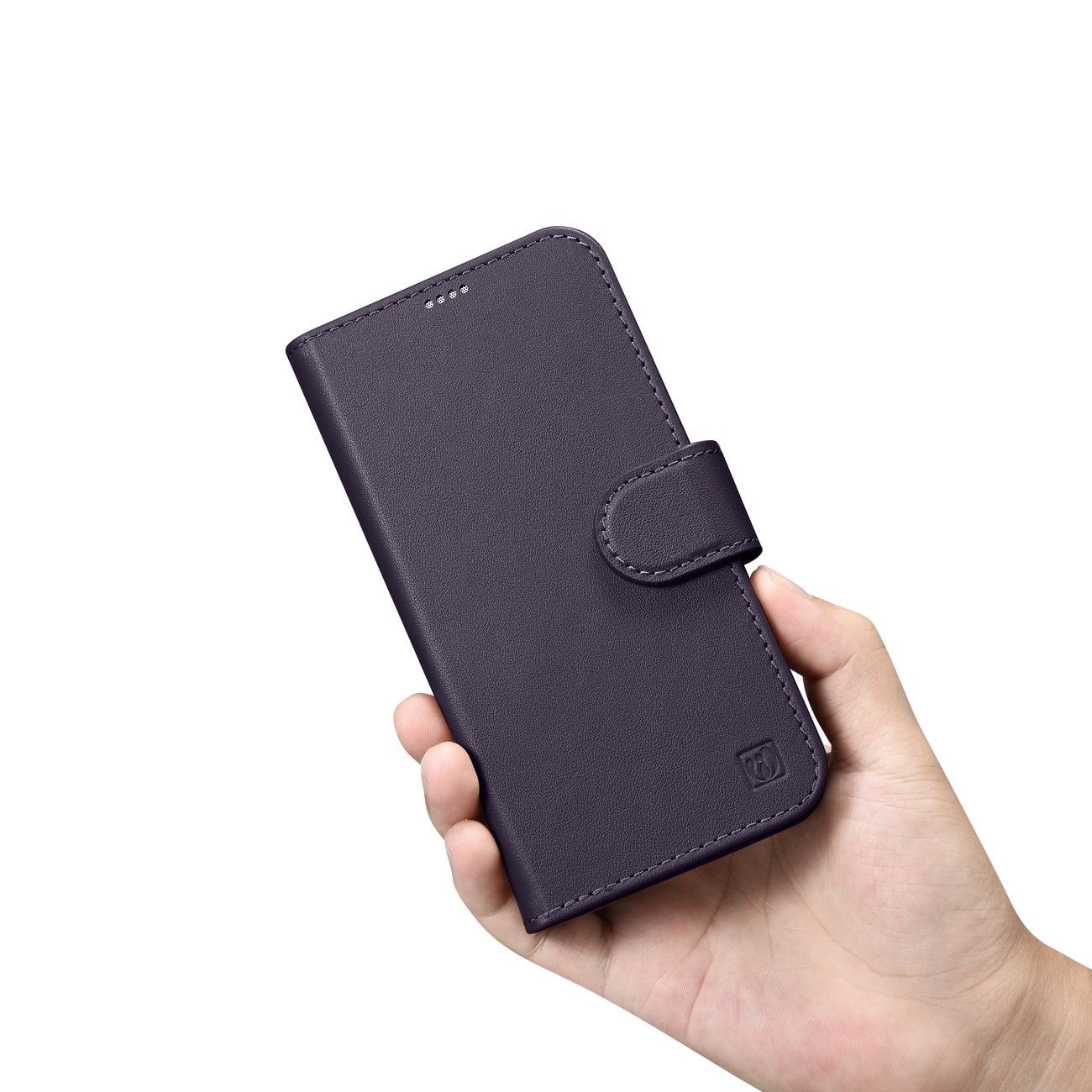 iCarer 2in1 Lompakko Case iPhone 14 Plus Anti-RFID Tumman violetti Flip Cover (WMI14220727-DP)