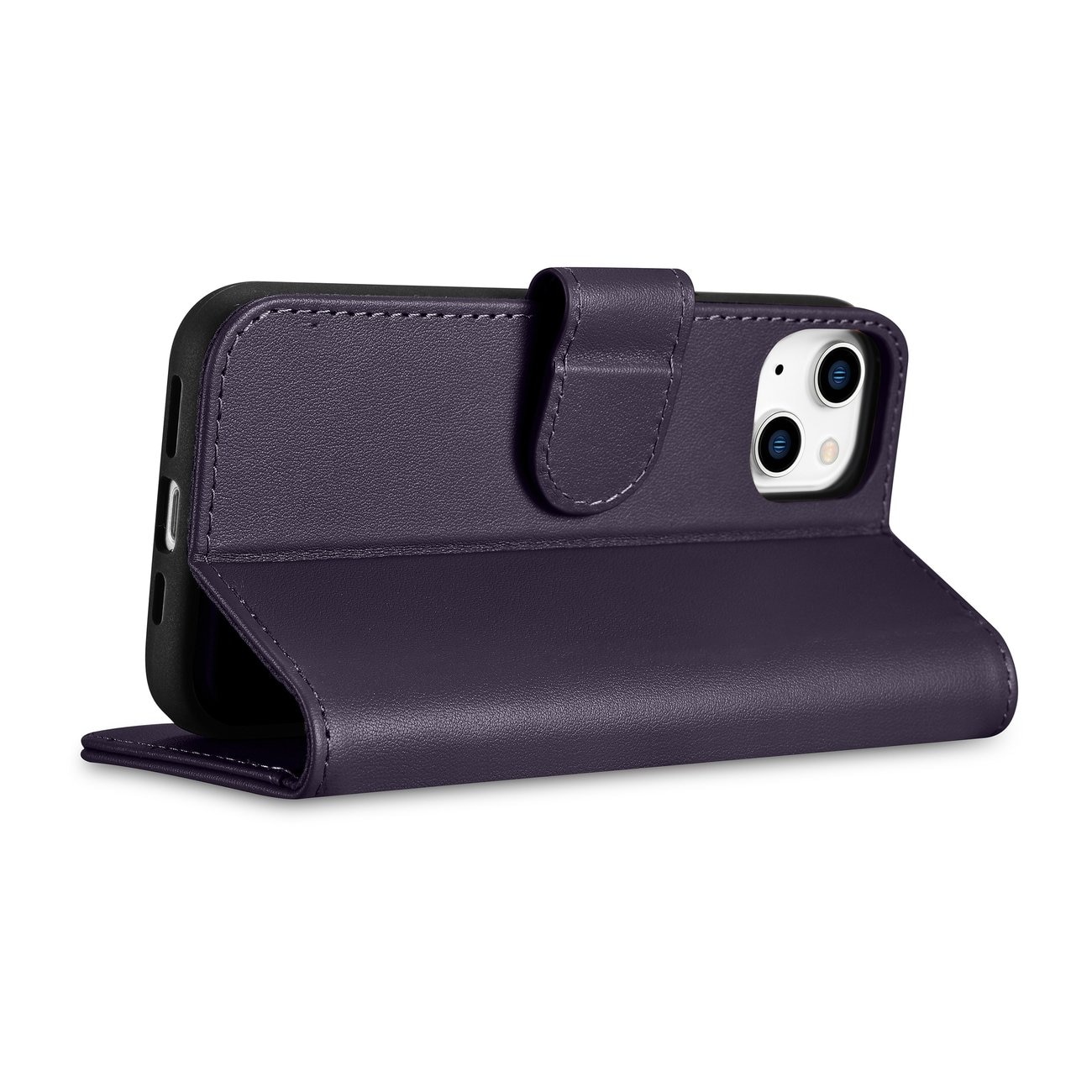 iCarer 2in1 Lompakko Case iPhone 14 Plus Anti-RFID Tumman violetti Flip Cover (WMI14220727-DP)