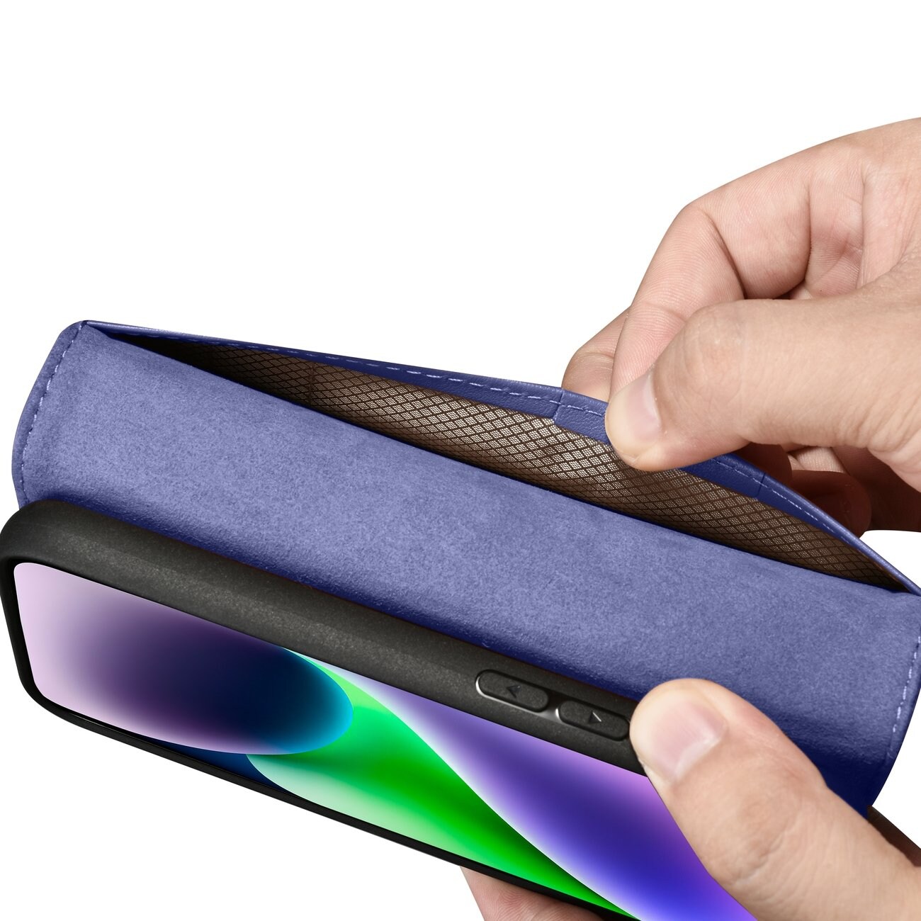 iCarer Lompakko 2in1 Case iPhone 14 Plus Anti-RFID Flip Nahka Vaaleanvioletti (WMI14220727-LP)