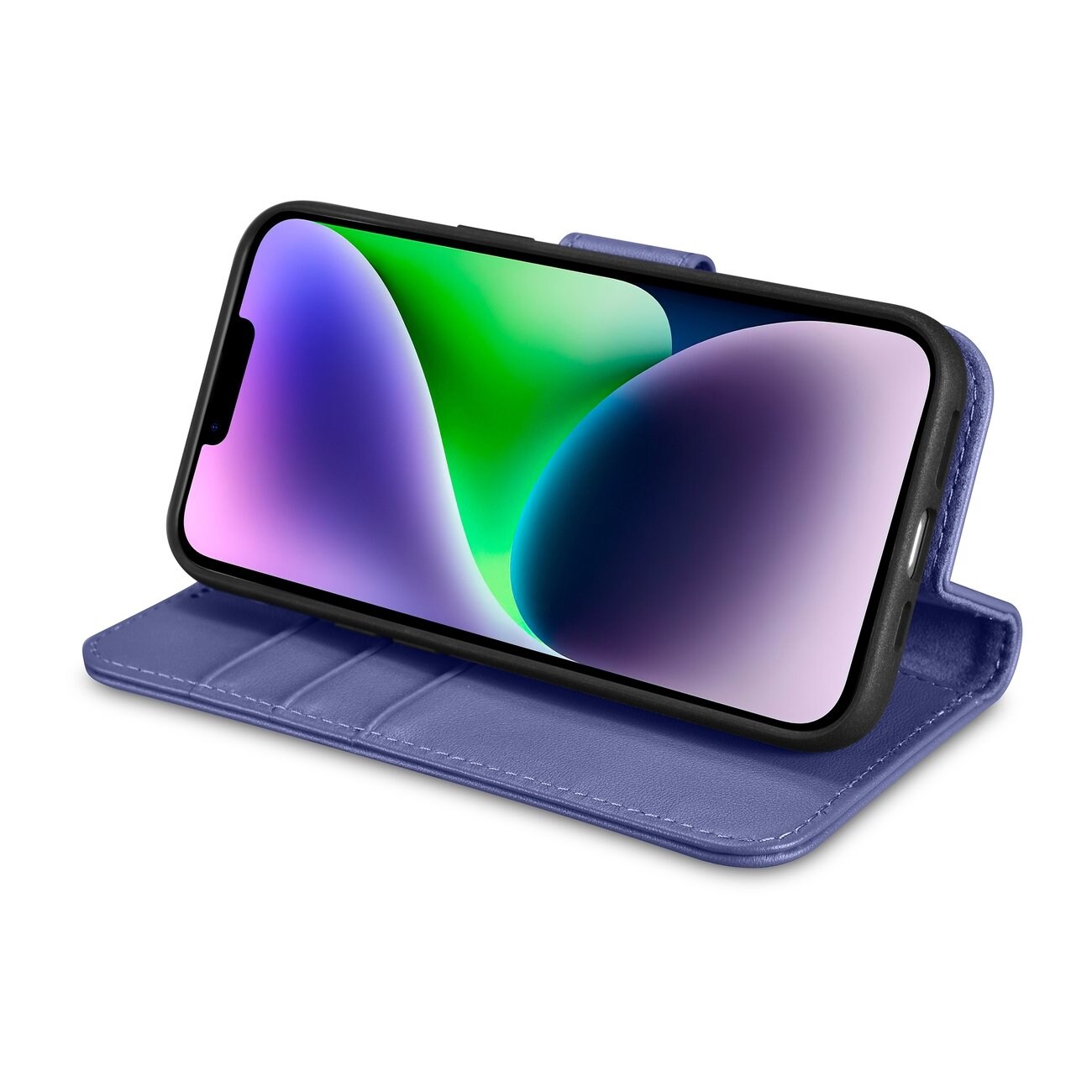 iCarer Lompakko 2in1 Case iPhone 14 Plus Anti-RFID Flip Nahka Vaaleanvioletti (WMI14220727-LP)