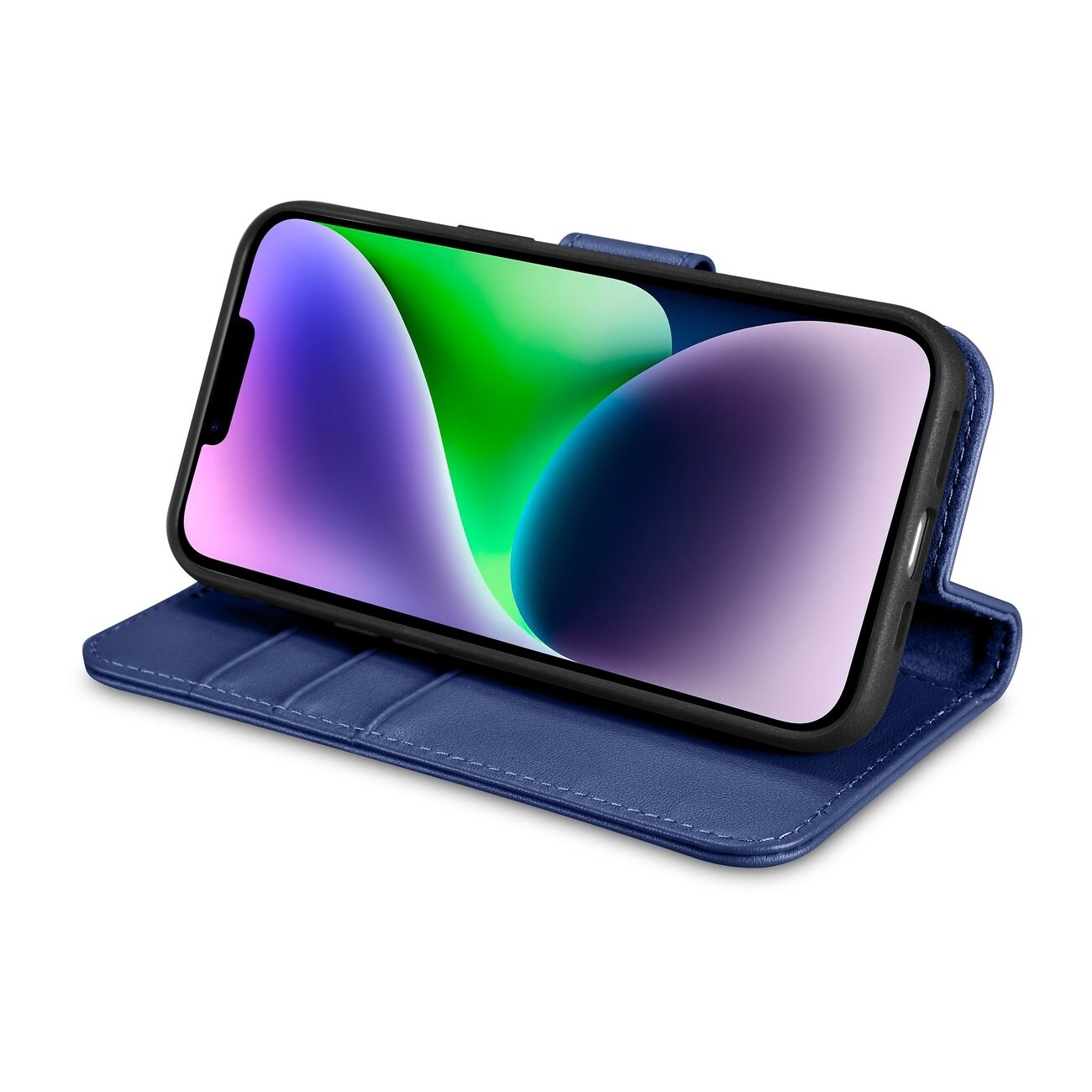 iCarer Lompakko Asia 2in1 Cover iPhone 14 Plus Anti-RFID Nahka Flip Case Sininen (WMI14220727-BU)